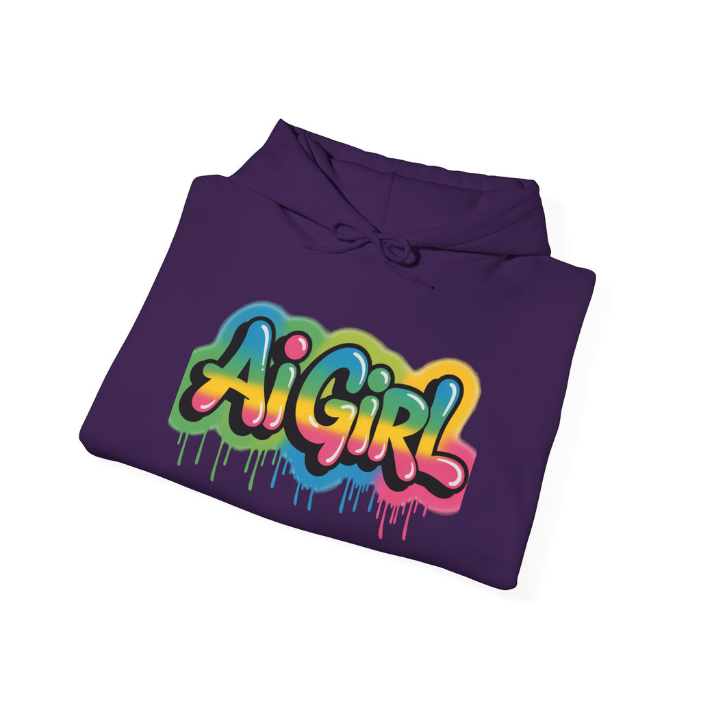 Ai Girl  "Graffiti Glow"  Unisex Heavy Blend™ Hooded Sweatshirt