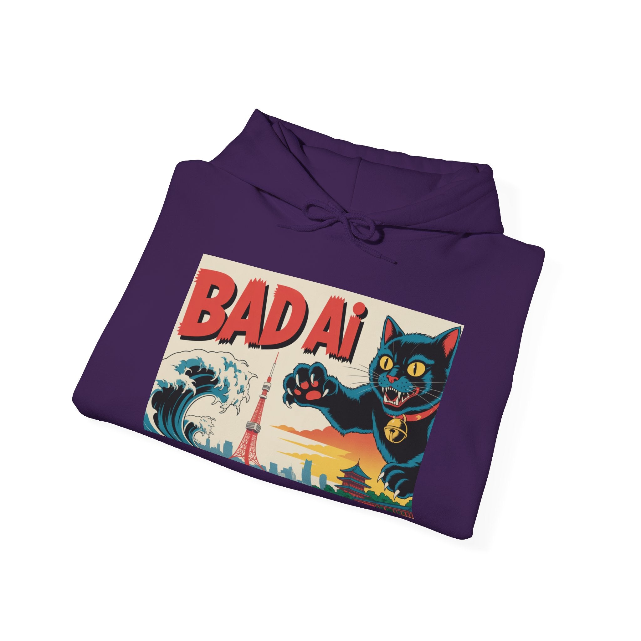 BAD AI " Kaiju Kitty " Unisex Heavy Blend™ Hooded Sweatshirt