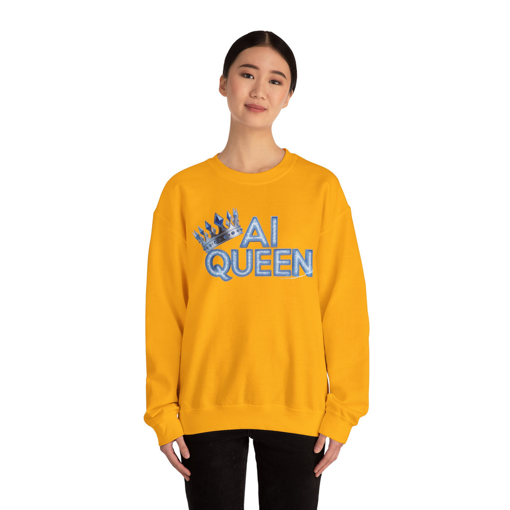 AI Queen "Frost Crown Frequency" Unisex Heavy Blend™ Crewneck Sweatshirt