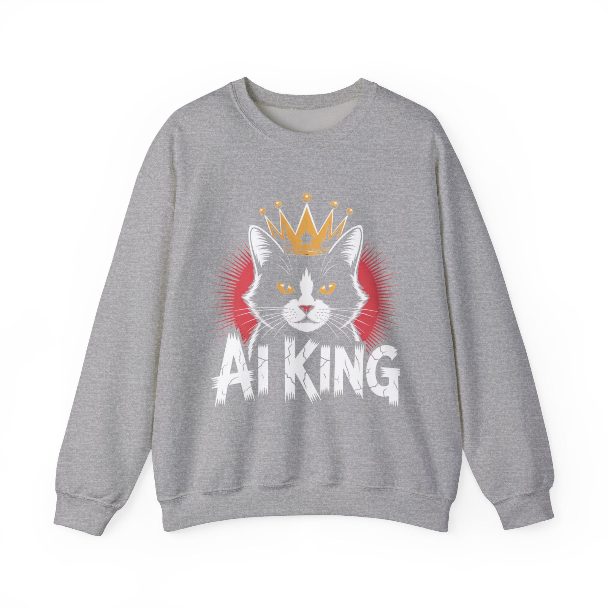 AI King  "Glitch Monarch" Unisex Heavy Blend™ Crewneck Sweatshirt