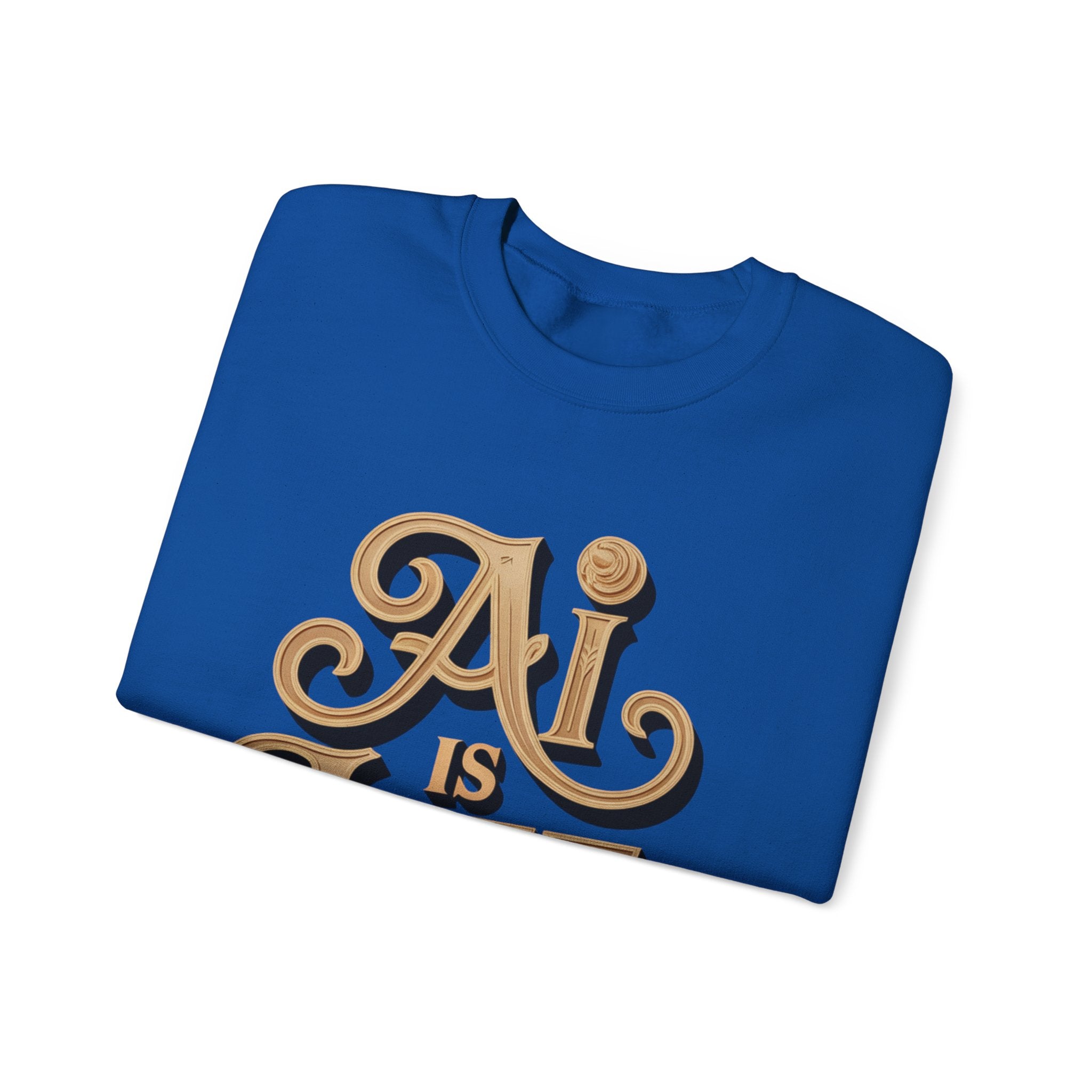 AI IS LIFE  "Golden Neuralwave"  Unisex Heavy Blend™ Crewneck Sweatshirt