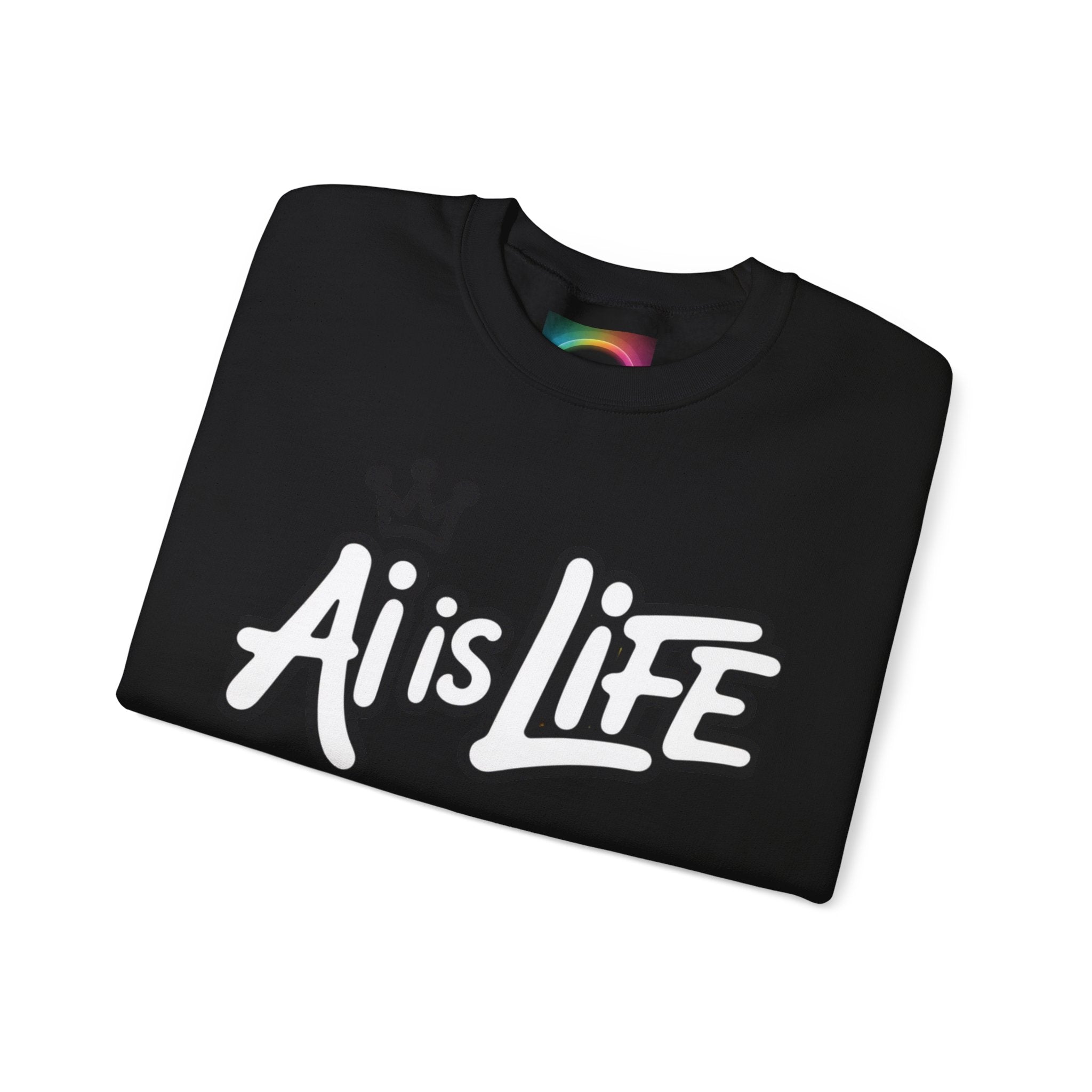 Ai is Life "CROWNED CURSIVE"— Streetwear Crewneck Sweatshirt