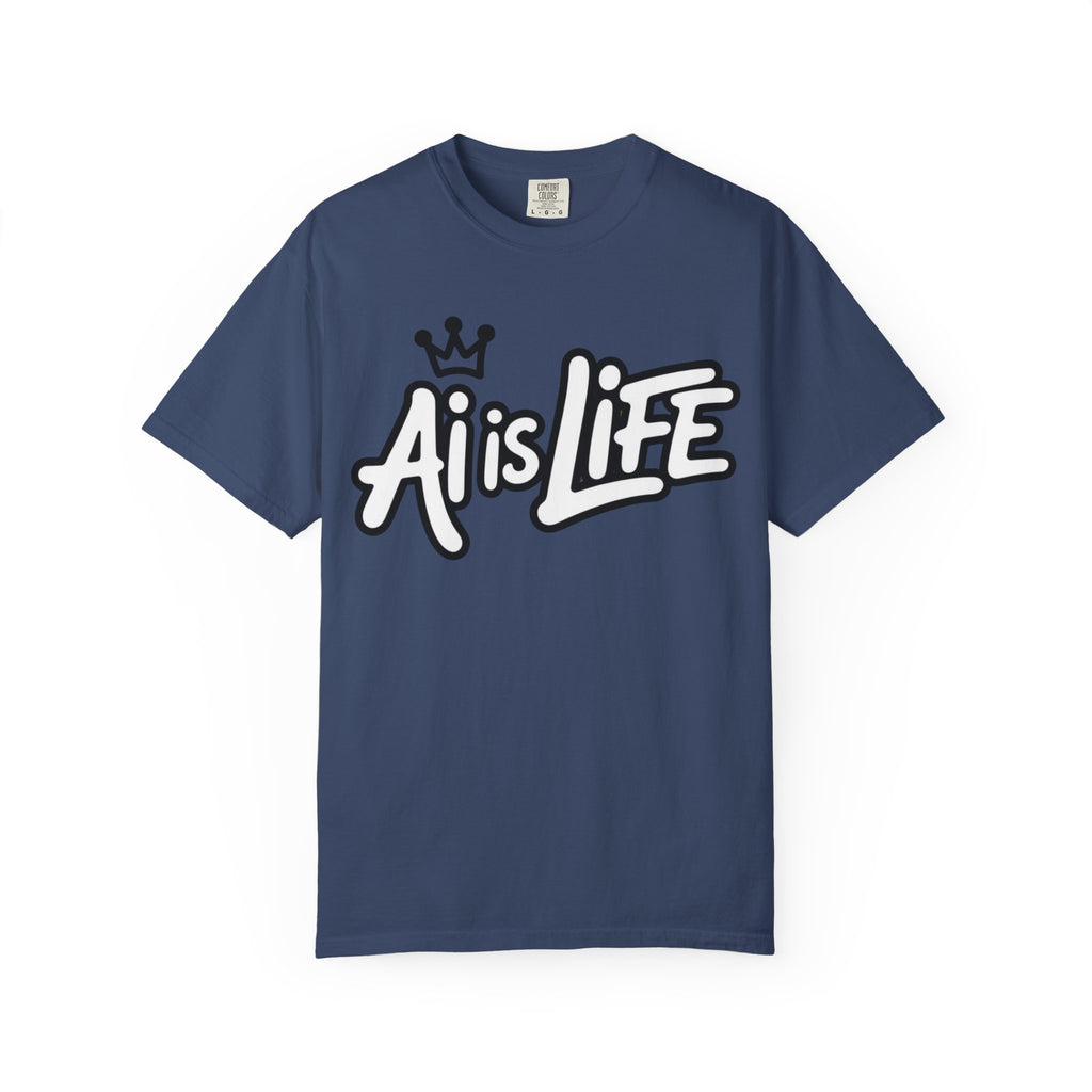 Ai is Life  "Crown Circuit" Unisex Garment-Dyed T-shirt