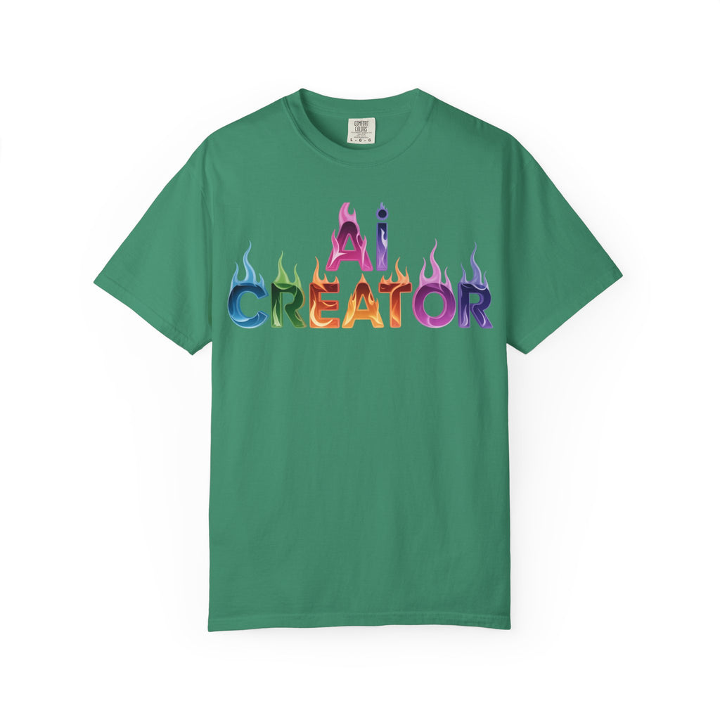 AI CREATOR  "Fire in the Code" Unisex Garment-Dyed T-shirt