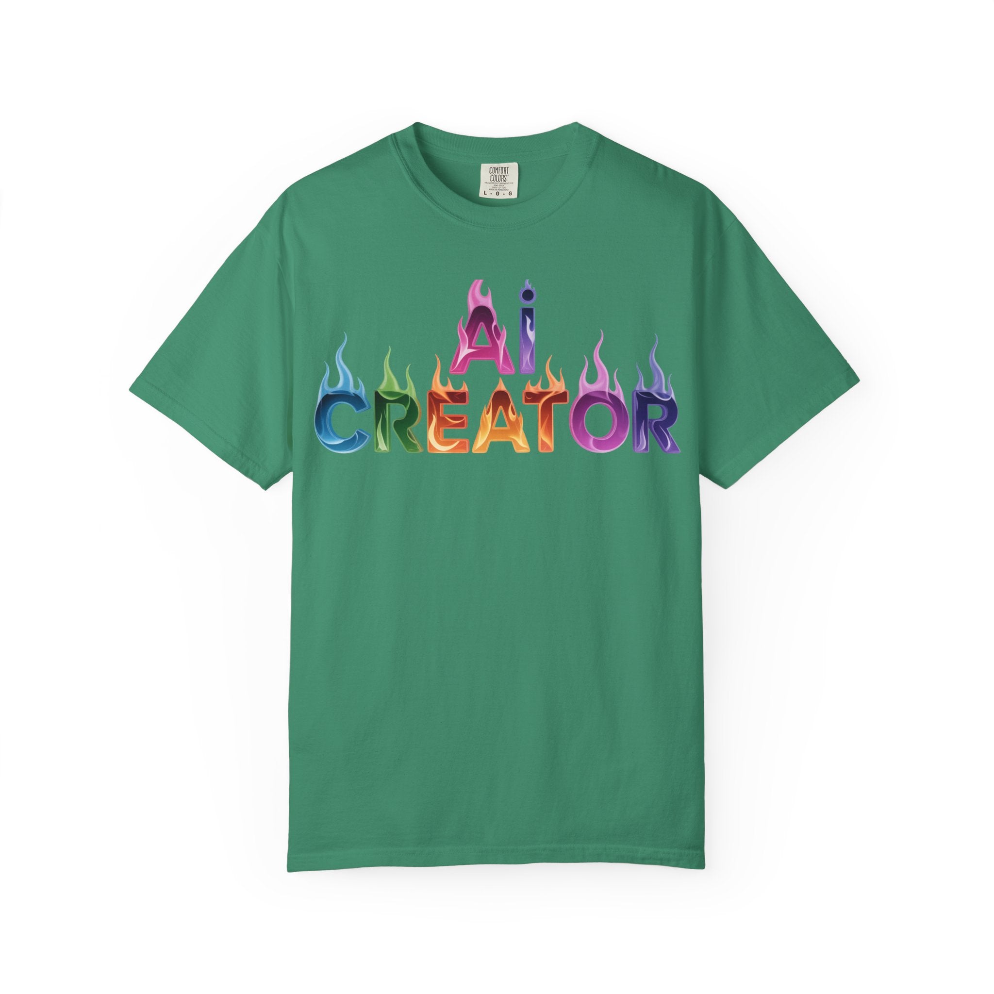 AI CREATOR  "Fire in the Code" Unisex Garment-Dyed T-shirt