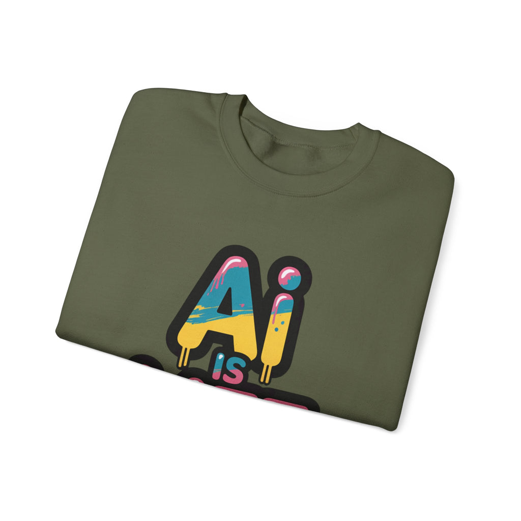 AI IS LIFE " Neon Circuit " Unisex Heavy Blend™ Crewneck Sweatshirt