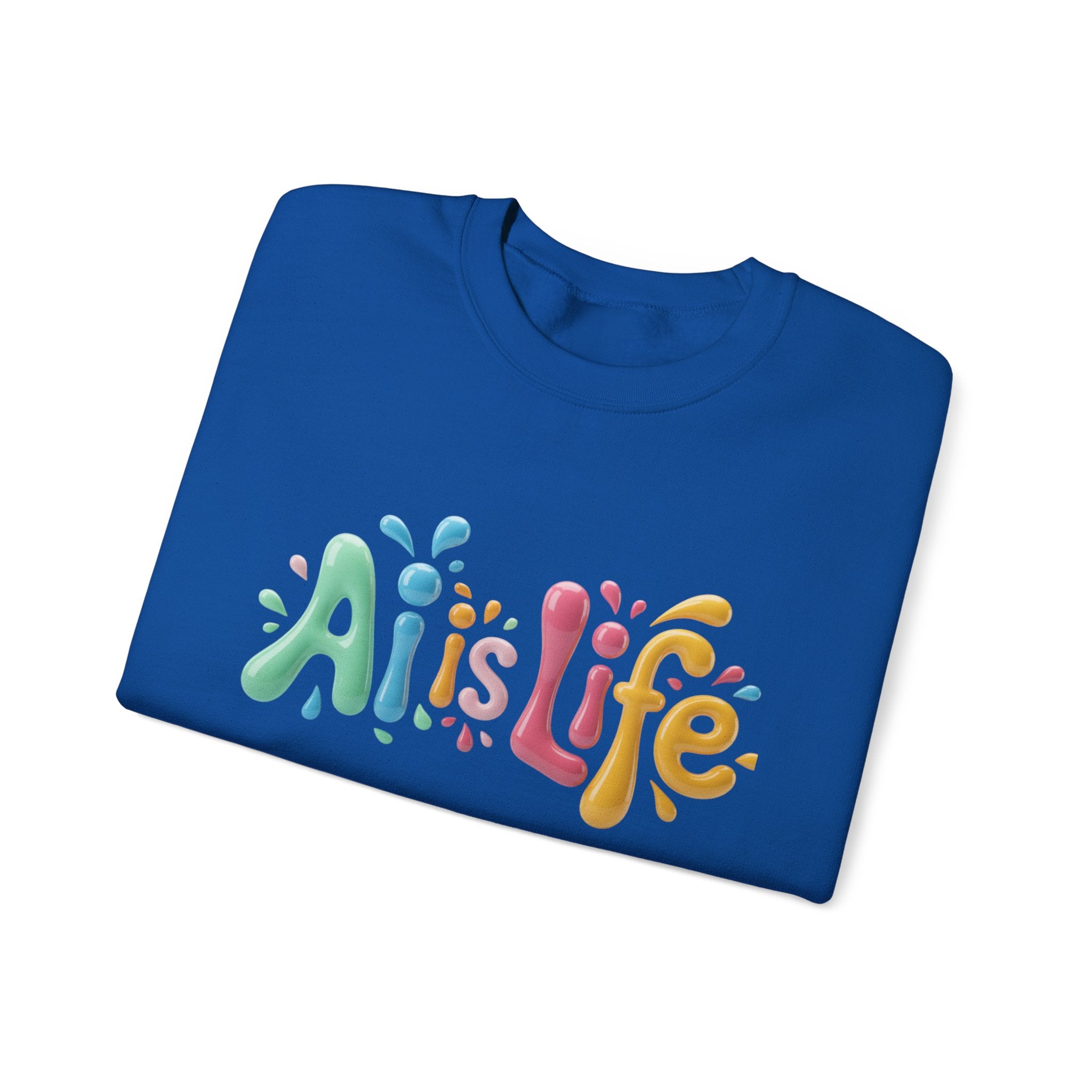 AI IS LIFE  “Colorful Circuit Pop”  Unisex Heavy Blend™ Crewneck Sweatshirt