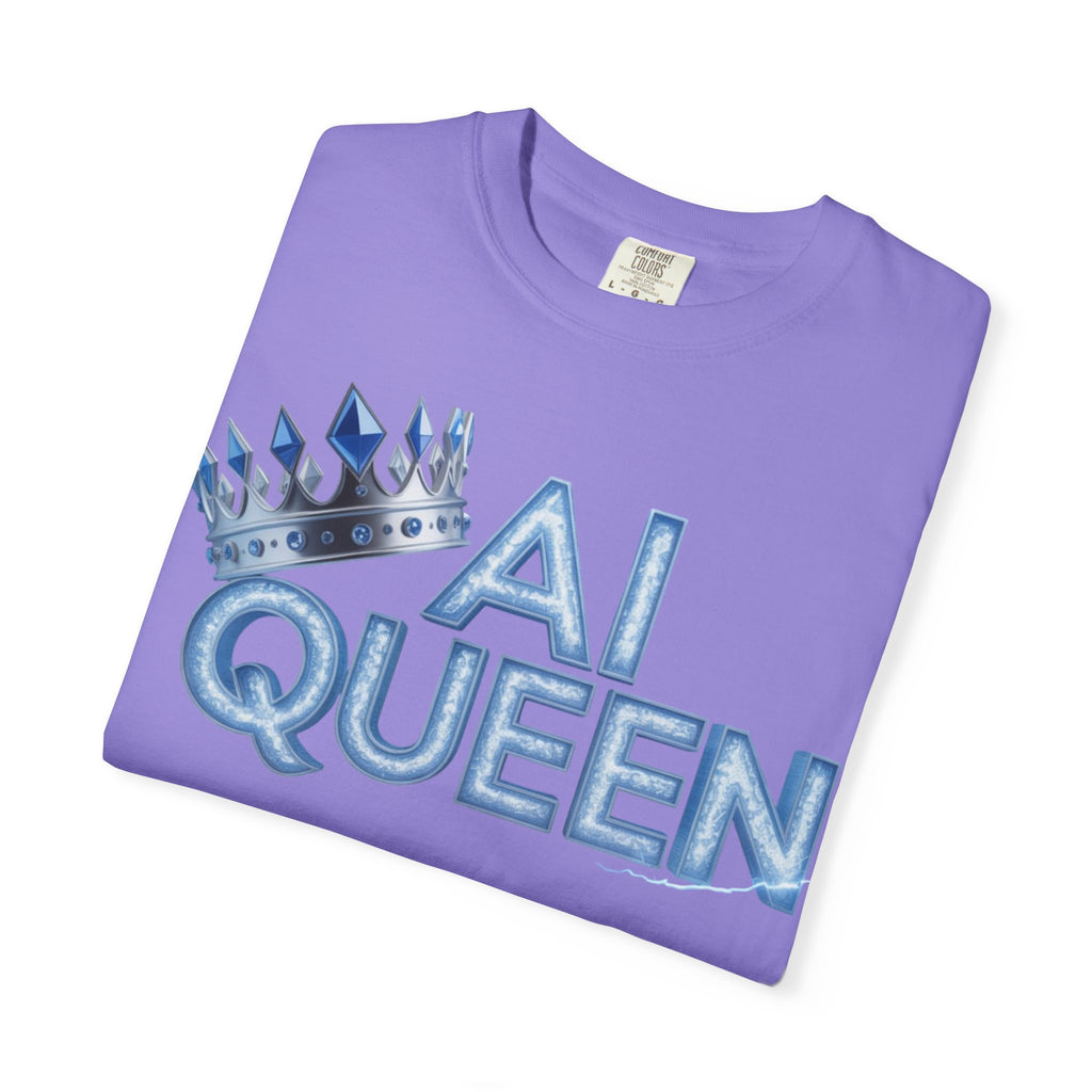 AI Queen "Frost Crown Frequency" Unisex Garment-Dyed T-shirt