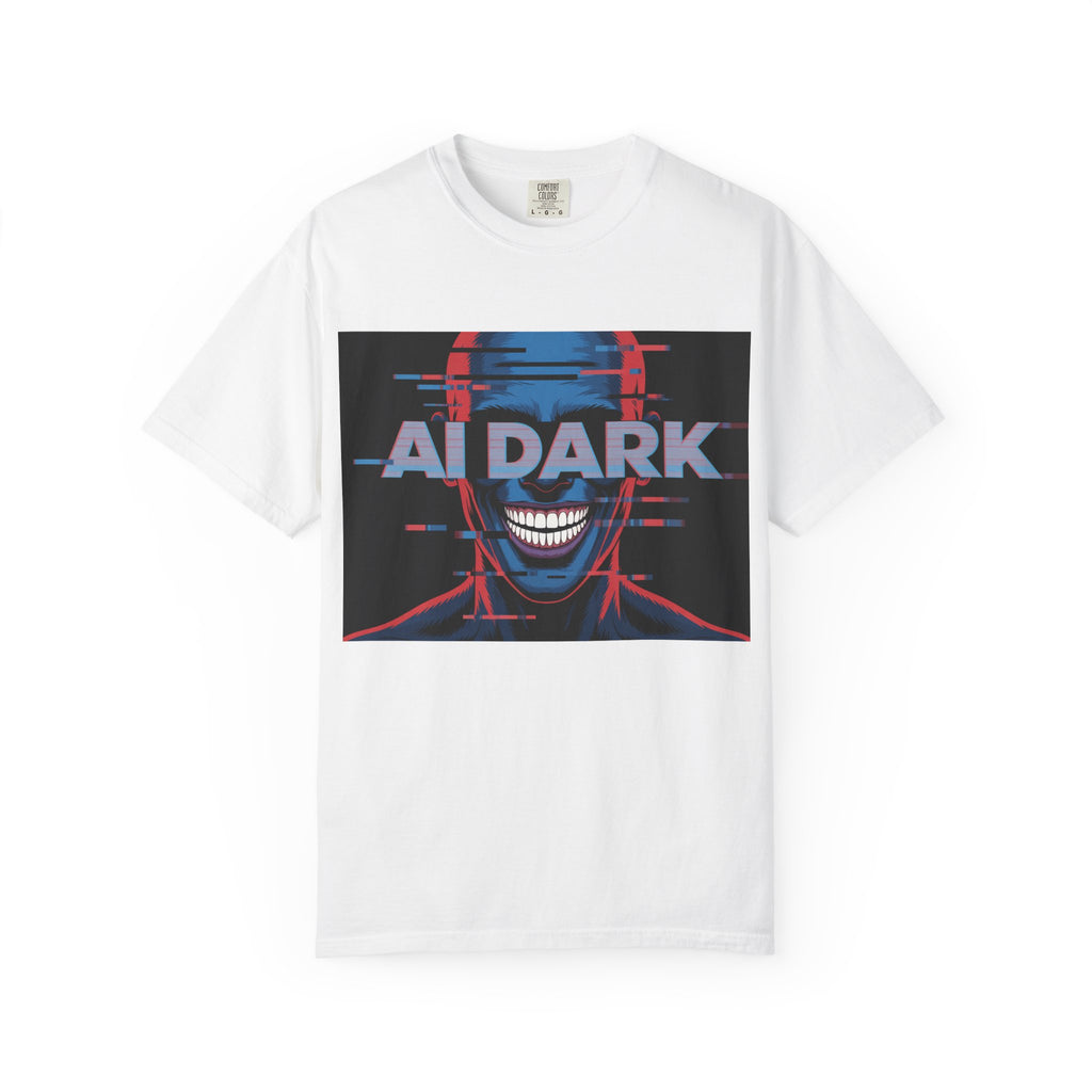 AI DARK " Deepcore Distortion — Cyberpunk Smiling Skull Tee