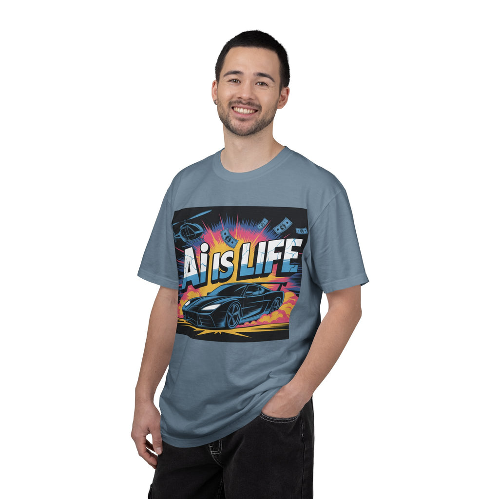 AI Is Life  "Action Mode"  Unisex Garment-Dyed T-shirt