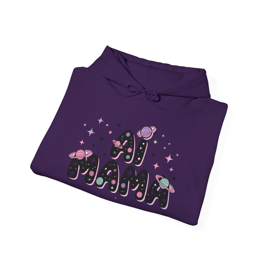 AI Mama Hoodie — Cute Space-Themed “Digital Daydreamer” Graphic Pullover