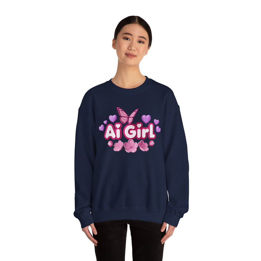 Ai Girl  "Cyber Cutie" Unisex Heavy Blend™ Crewneck Sweatshirt