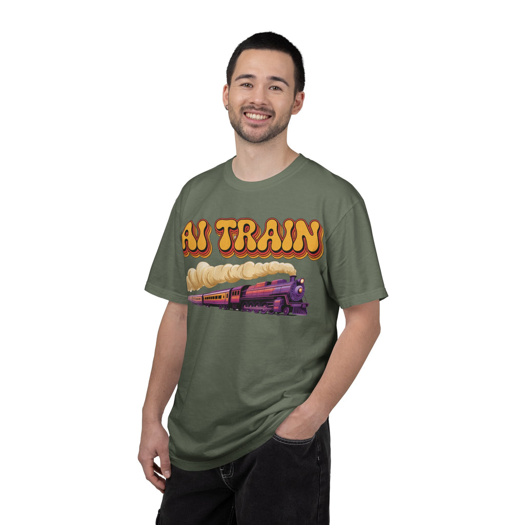 AI TRAIN  "Quantum Rail System" Unisex Garment-Dyed T-shirt
