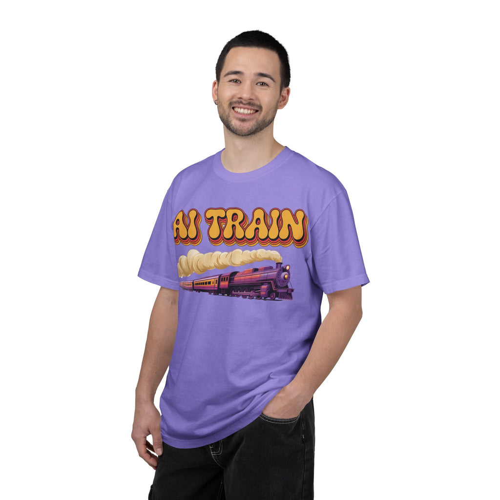 AI TRAIN  "Quantum Rail System" Unisex Garment-Dyed T-shirt