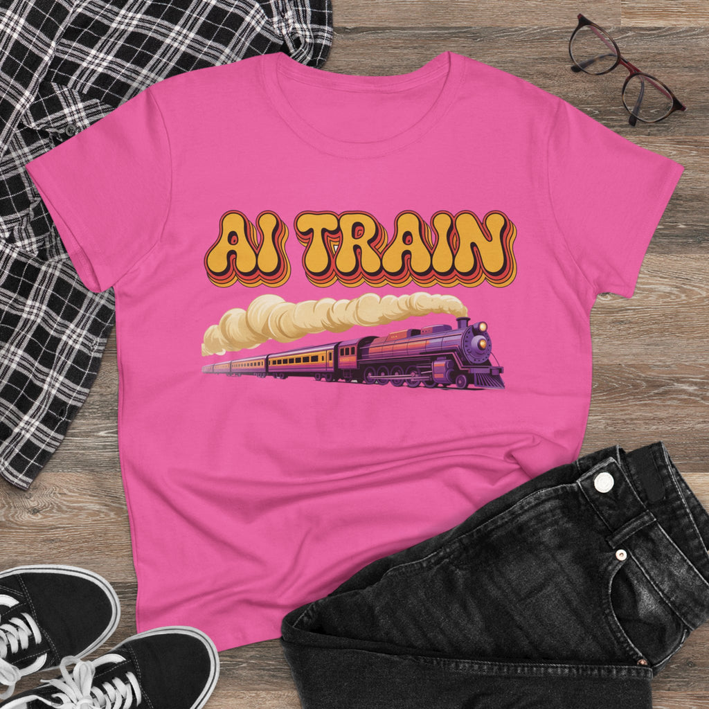 AI TRAIN  "Quantum Rail System" Women's Midweight Cotton Tee