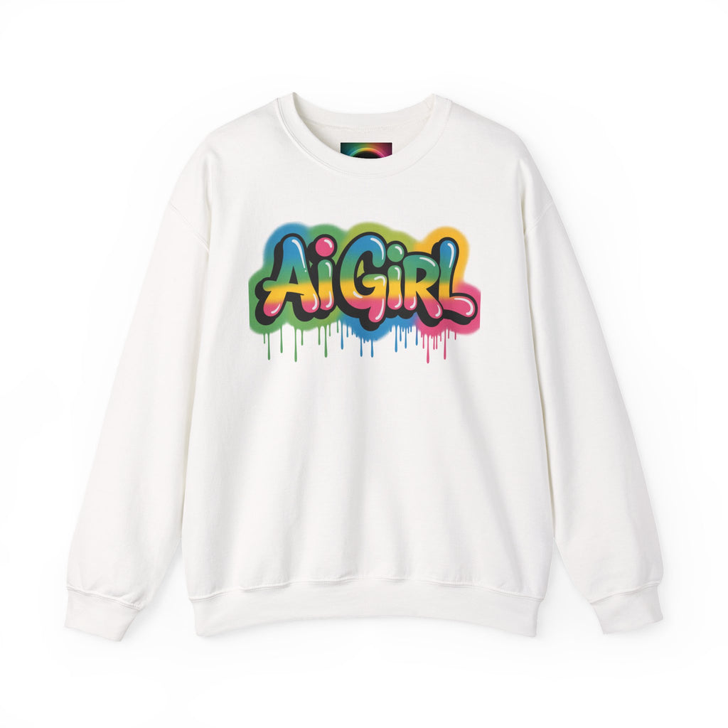 Ai Girl "Graffiti Glow" Unisex Heavy Blend Crewneck Sweatshirt