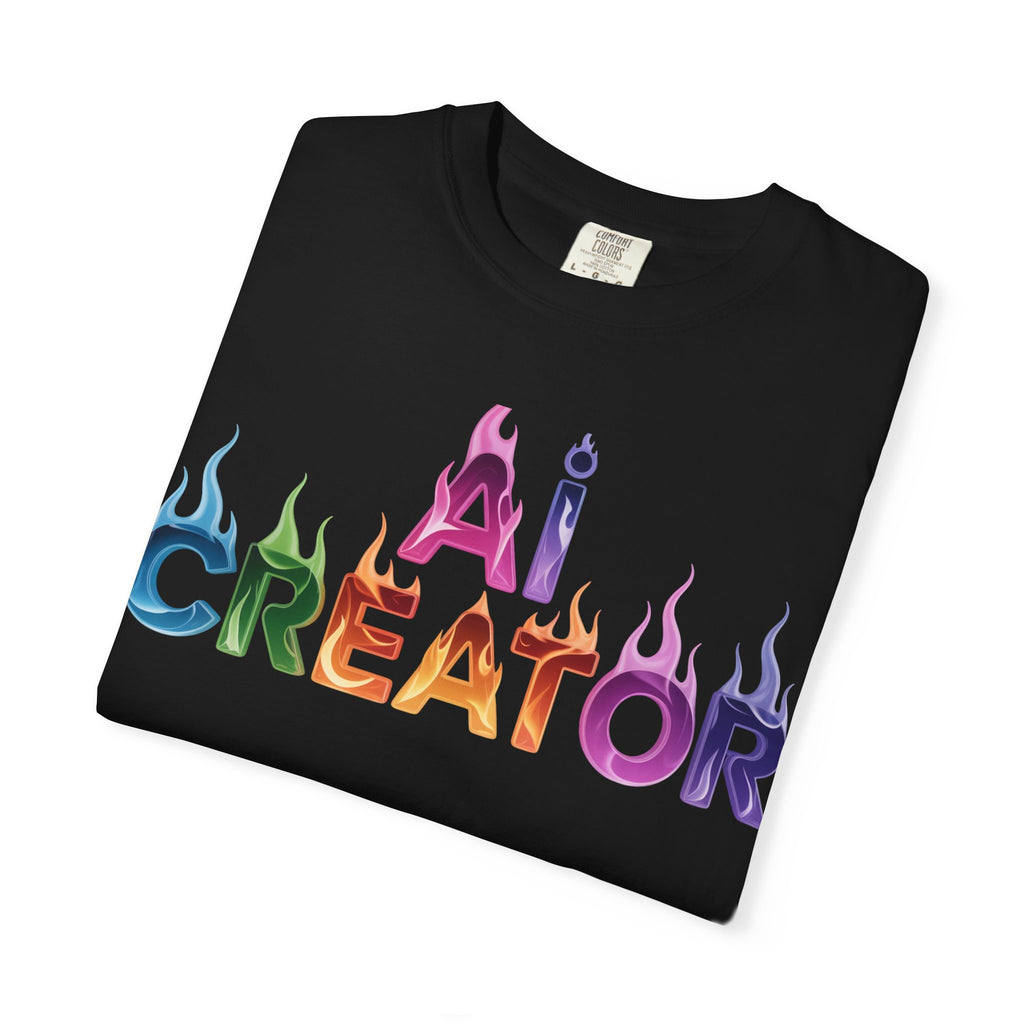AI CREATOR  "Fire in the Code" Unisex Garment-Dyed T-shirt