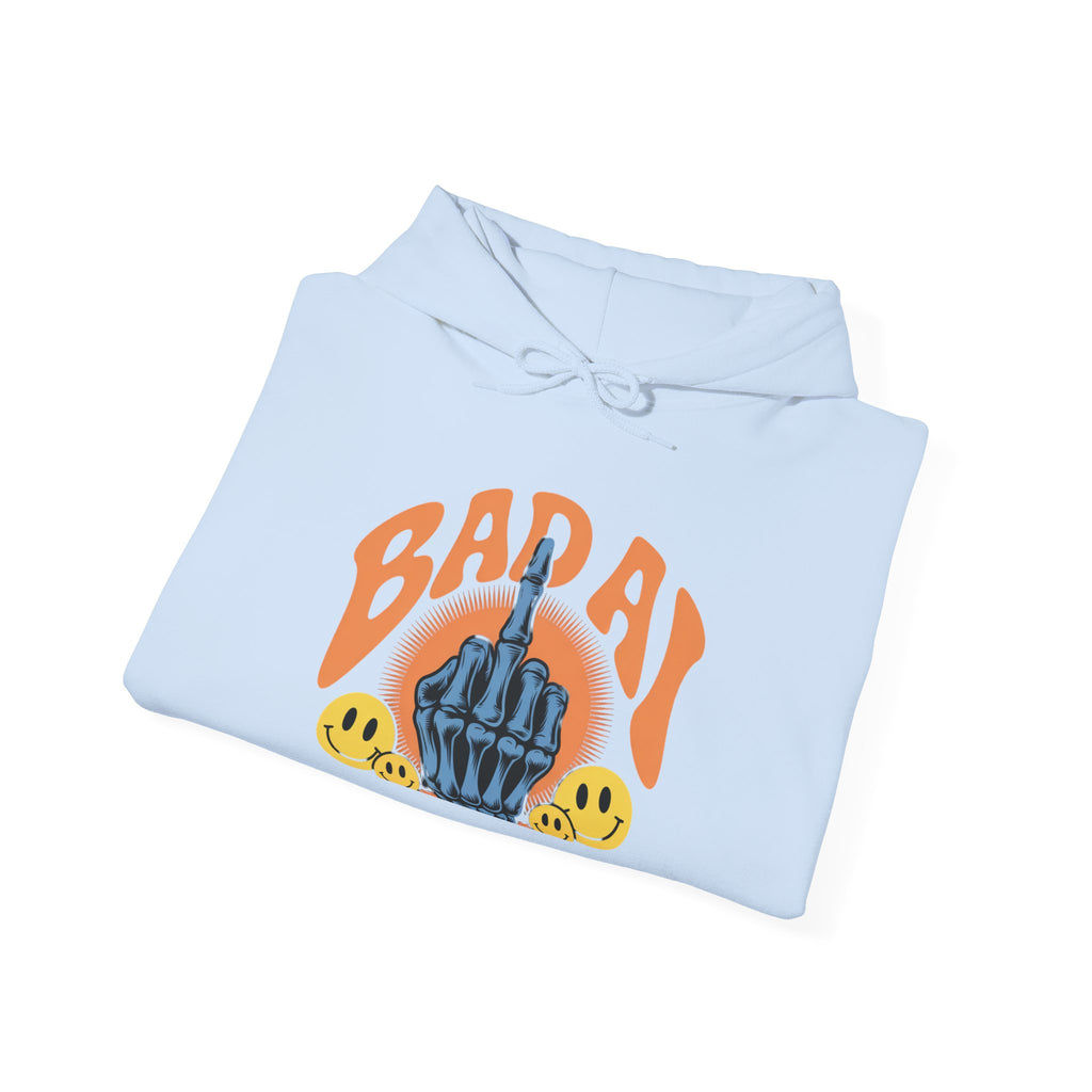 Bad Day Middle Finger Hoodie – Retro Skull Hand Graphic Sweatshirt