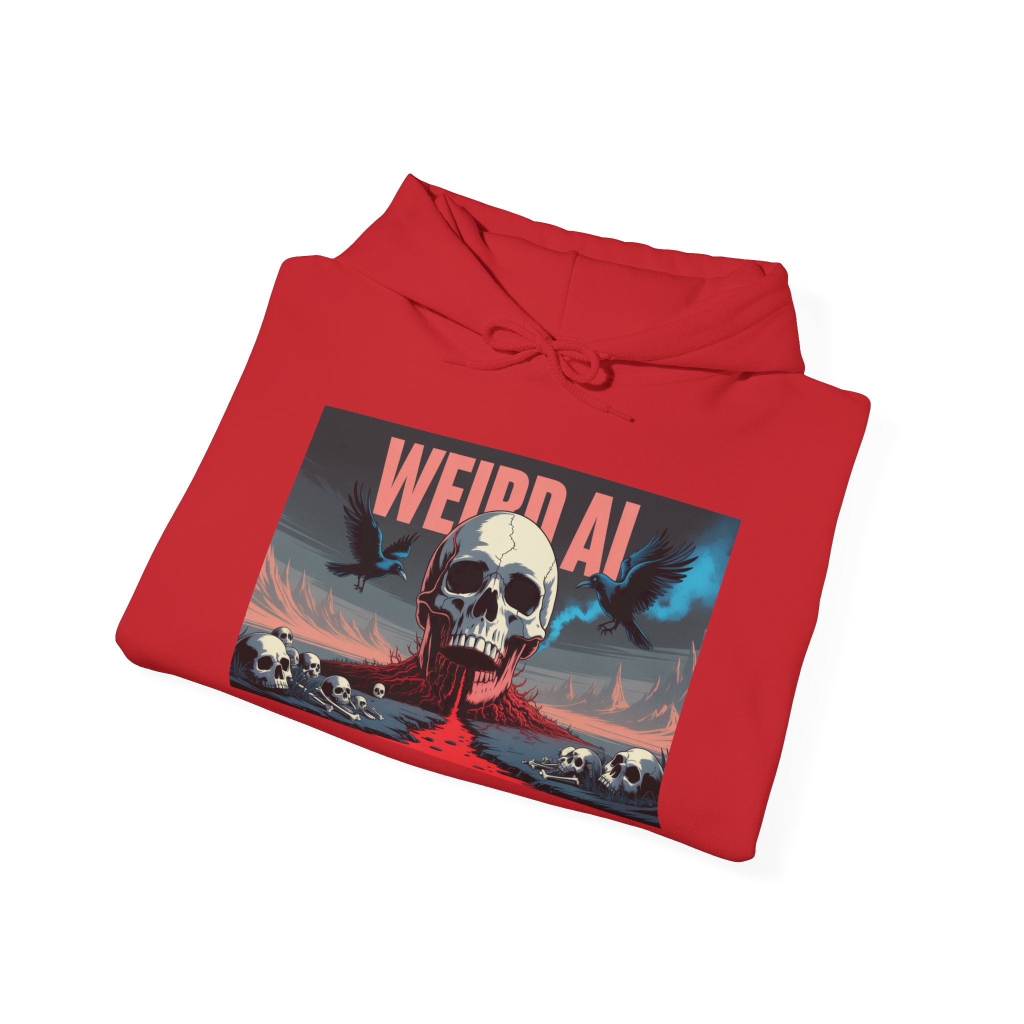 Weird AI " Skeleton Volcano Edition " Unisex Heavy Blend™ Hooded Sweatshirt