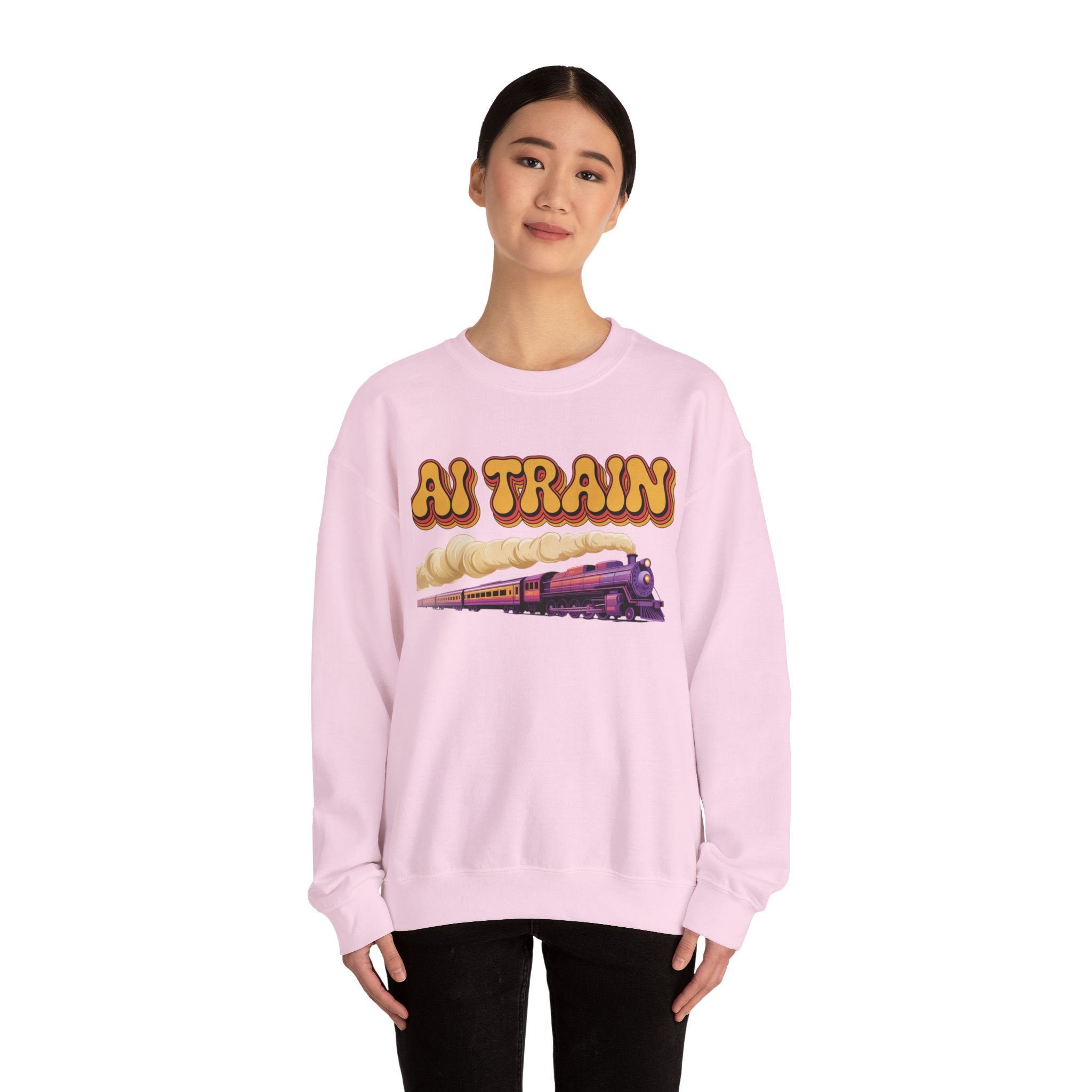 AI TRAIN  "Quantum Rail System" Unisex Heavy Blend™ Crewneck Sweatshirt