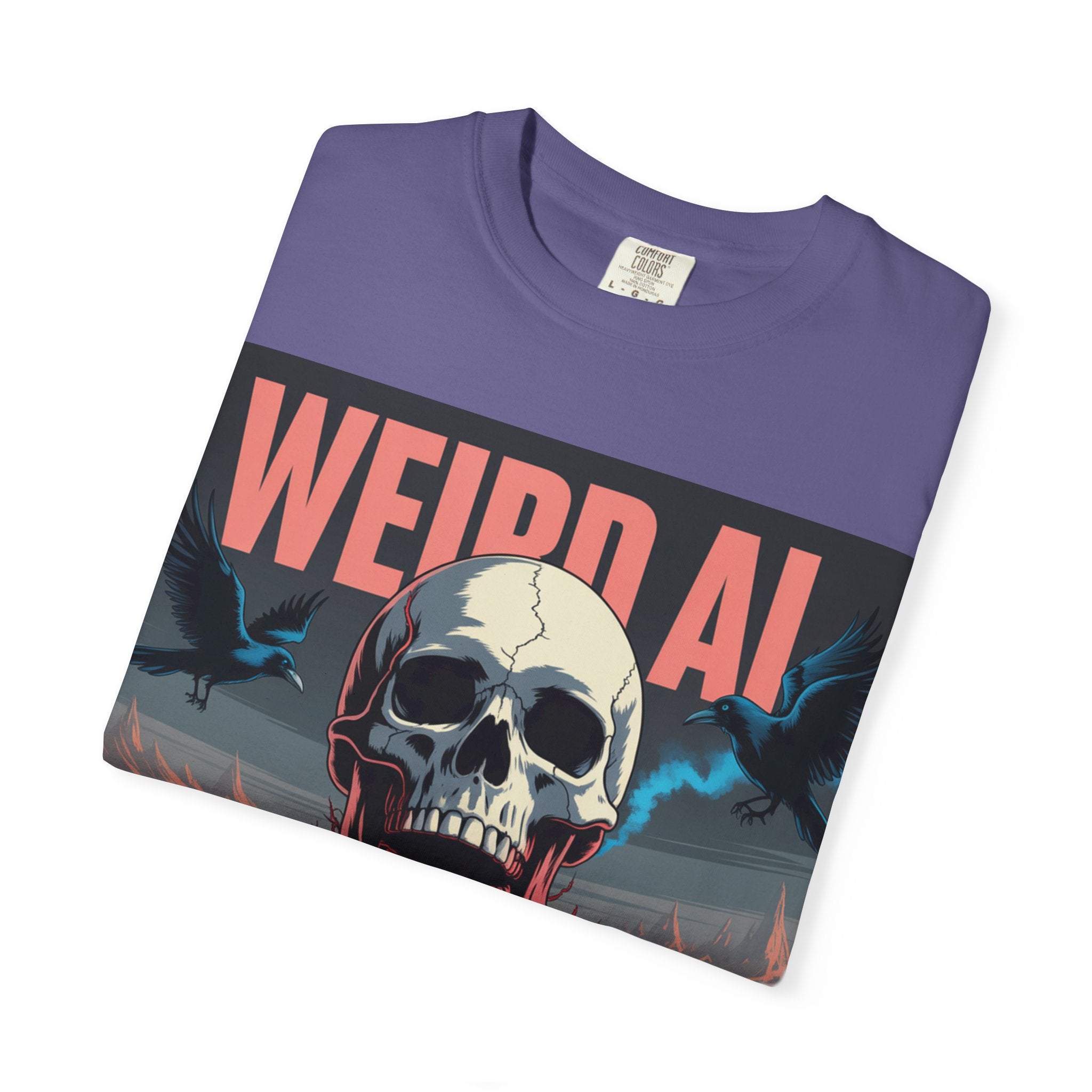 Weird AI  "Skeleton Volcano Edition”  Unisex Garment-Dyed T-shirt
