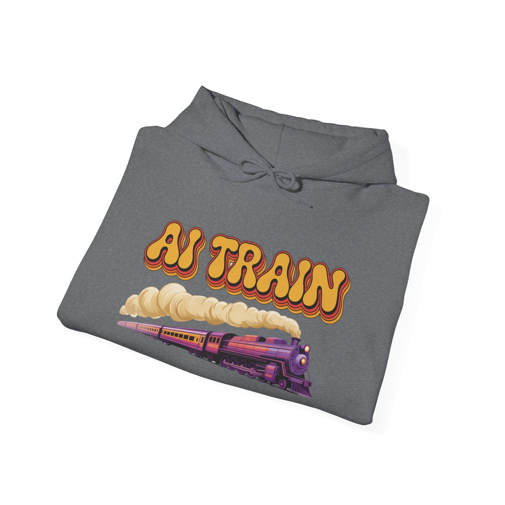AI TRAIN  "Quantum Rail System" Unisex Heavy Blend™ Hooded Sweatshirt