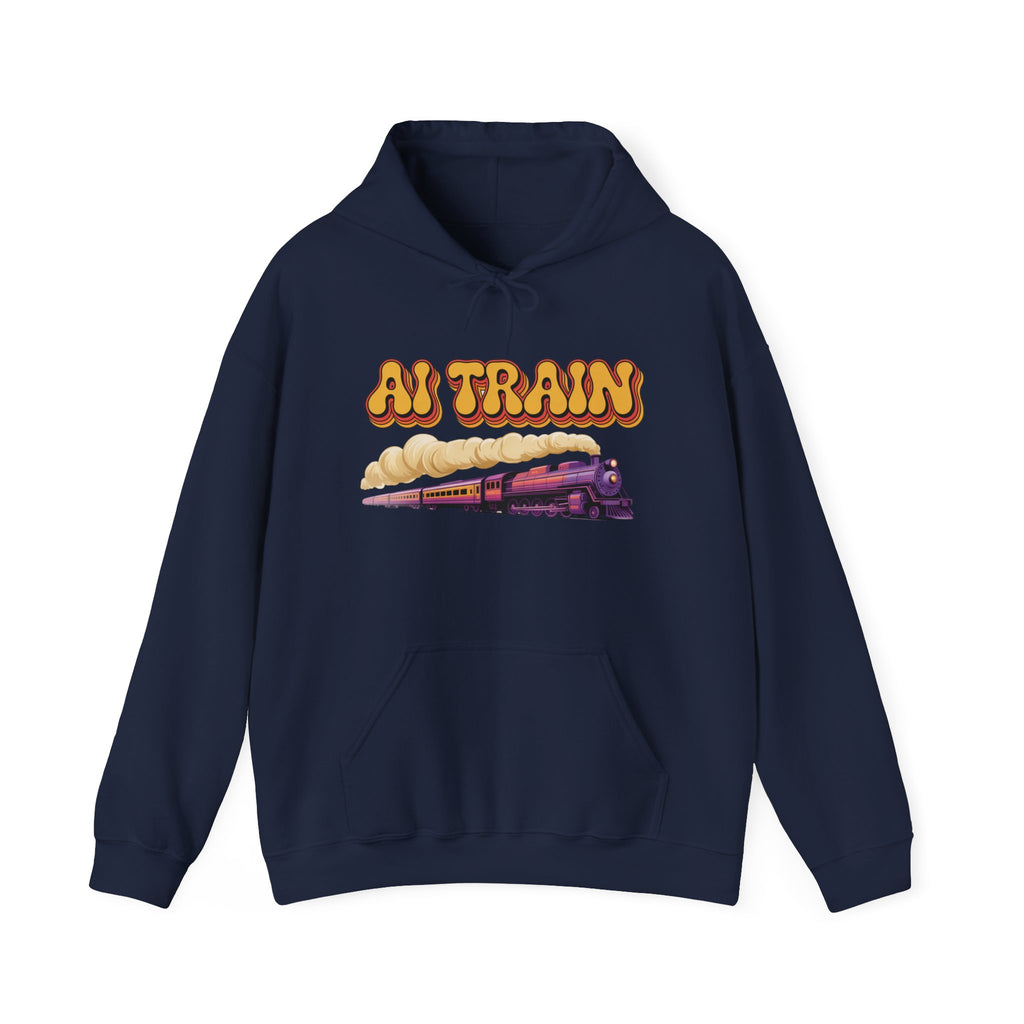AI TRAIN  "Quantum Rail System" Unisex Heavy Blend™ Hooded Sweatshirt