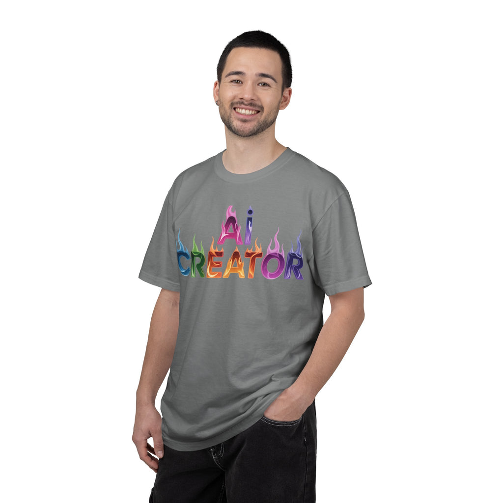 AI CREATOR  "Fire in the Code" Unisex Garment-Dyed T-shirt
