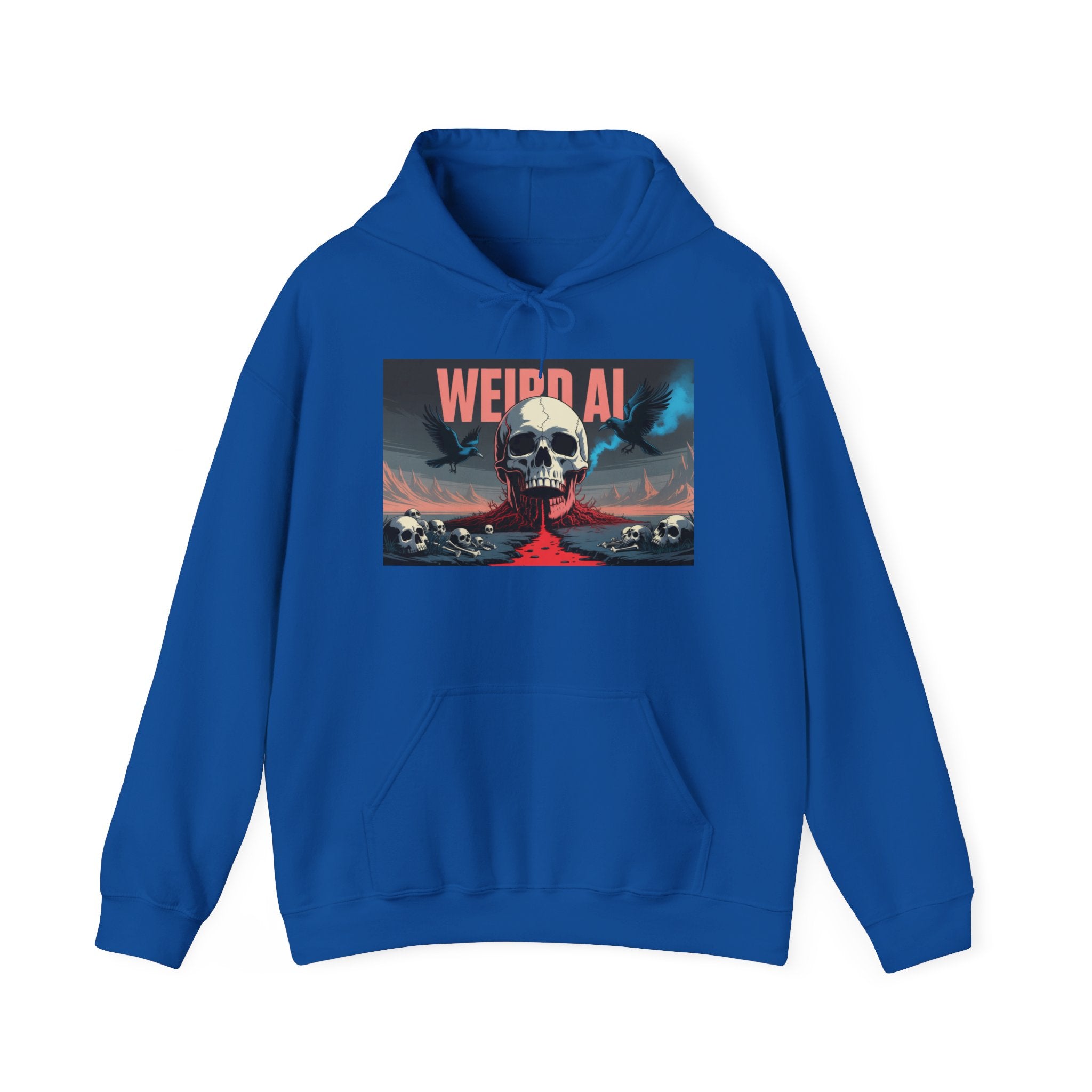Weird AI " Skeleton Volcano Edition " Unisex Heavy Blend™ Hooded Sweatshirt