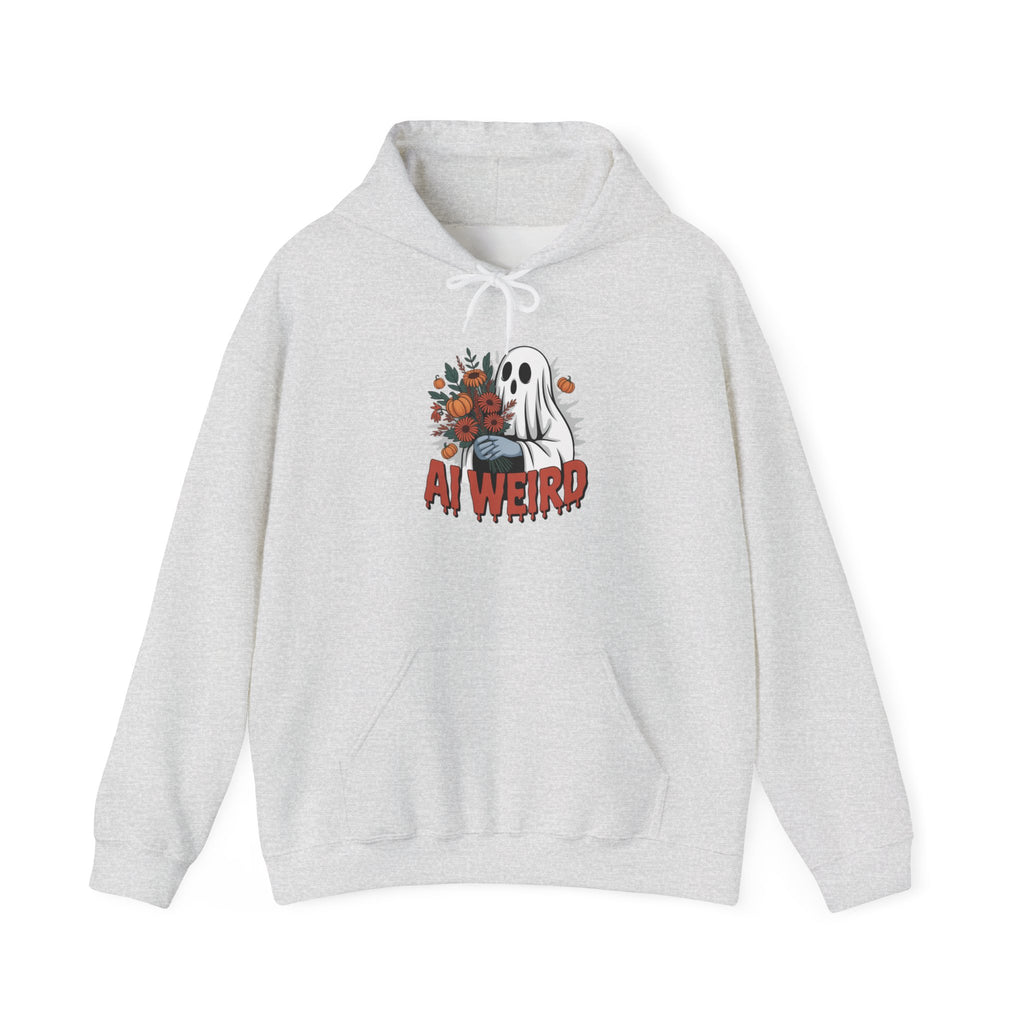 AI WEIRD  "Glitch Garden Ghost" Unisex Heavy Blend™ Hooded Sweatshirt