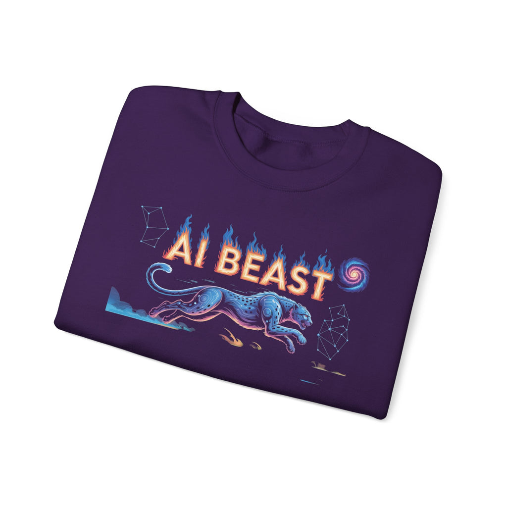 AI BEAST “Digital Predator” Unisex Heavy Blend™ Crewneck Sweatshirt
