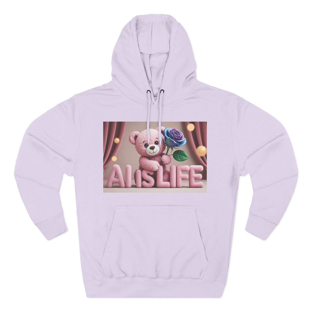 AI IS LIFE  "CUTE CIRCUIT" Three-Panel Fleece Hoodie