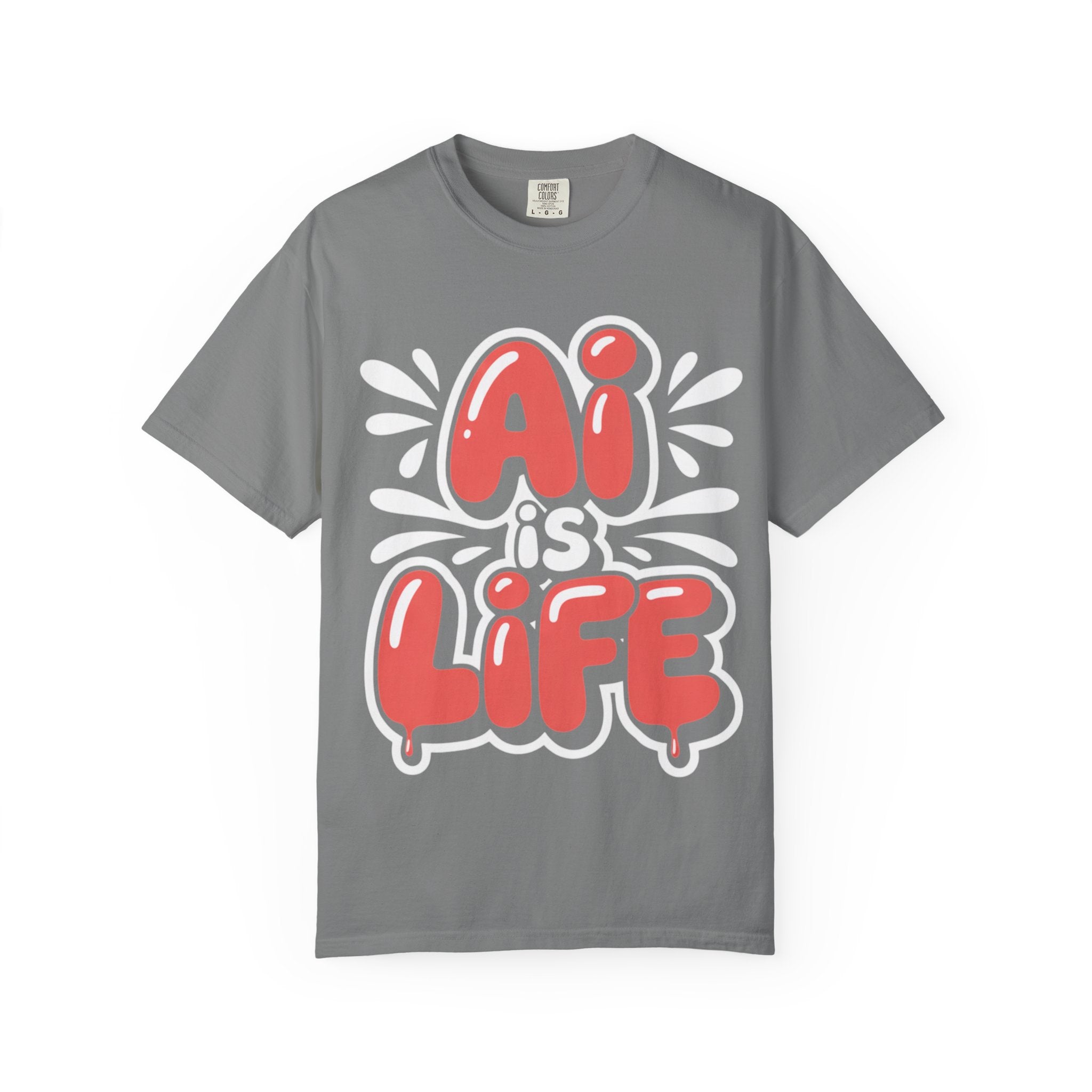 AI IS LIFE  " Neural Pop " Unisex Garment-Dyed T-shirt