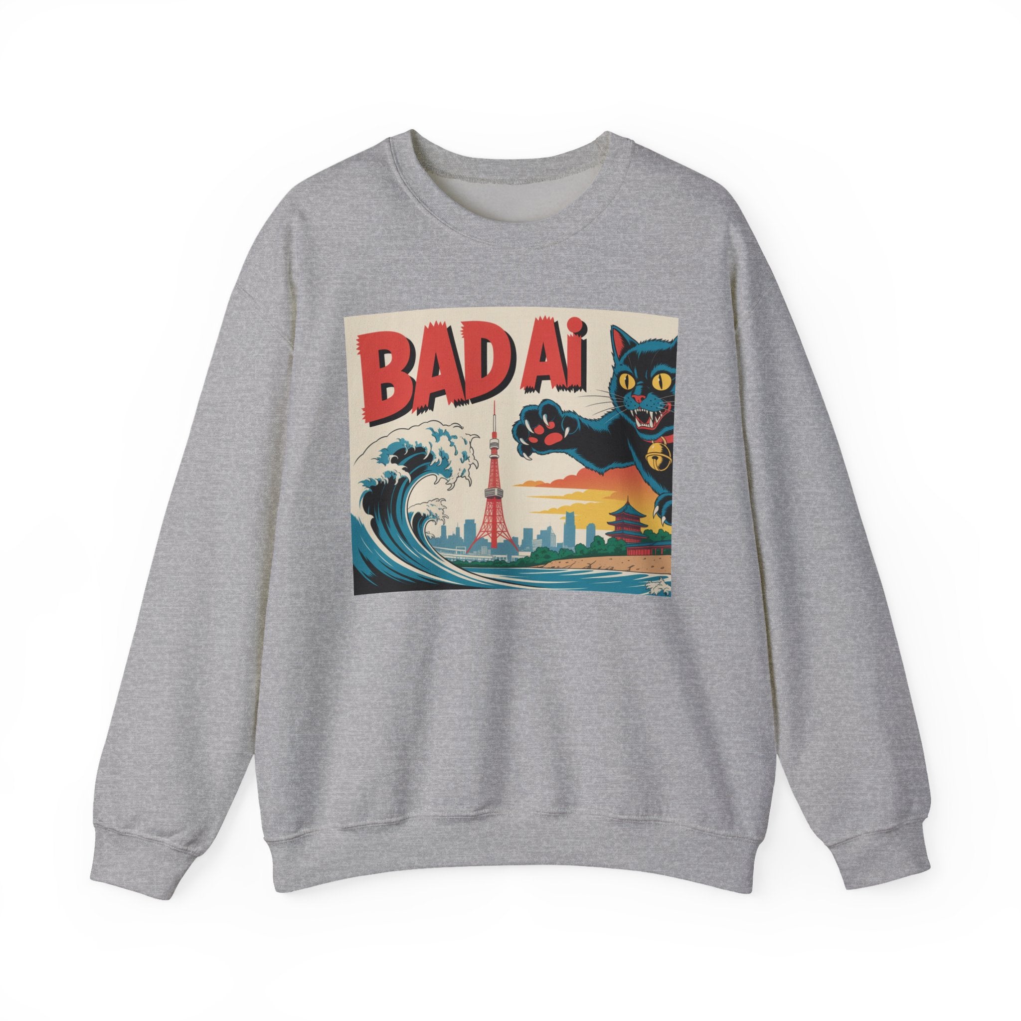 BAD AI  "Kaiju Kitty"  Unisex Heavy Blend™ Crewneck Sweatshirt