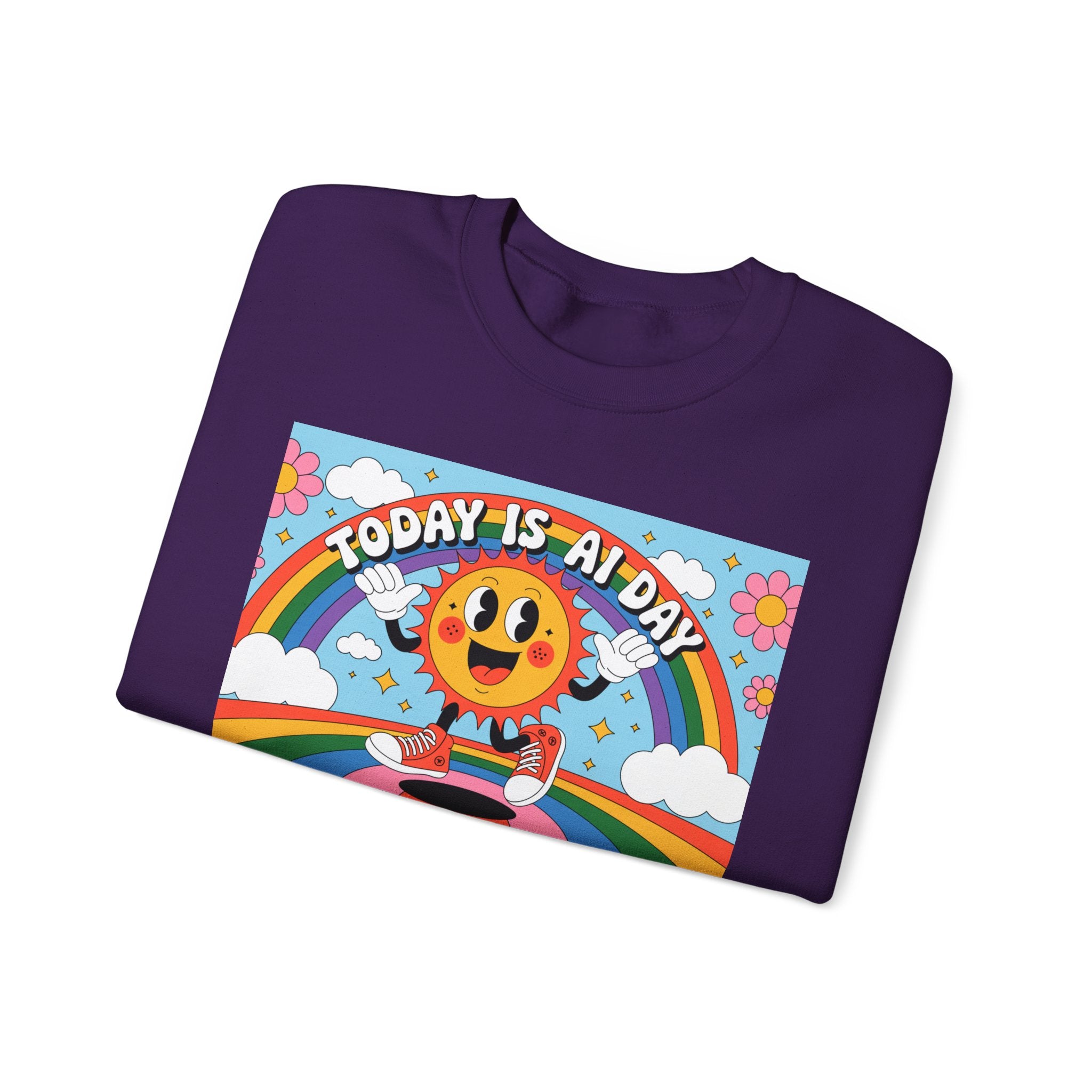 Today Is AI Day  "Sunshine Circuit" Unisex Heavy Blend™ Crewneck Sweatshirt