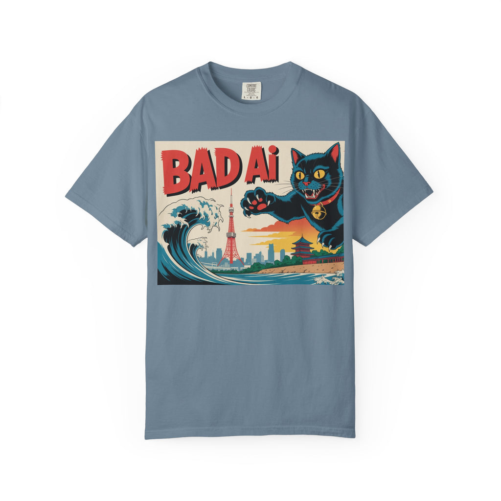 BAD AI  " Kaiju Kitty "  Unisex Garment-Dyed T-shirt