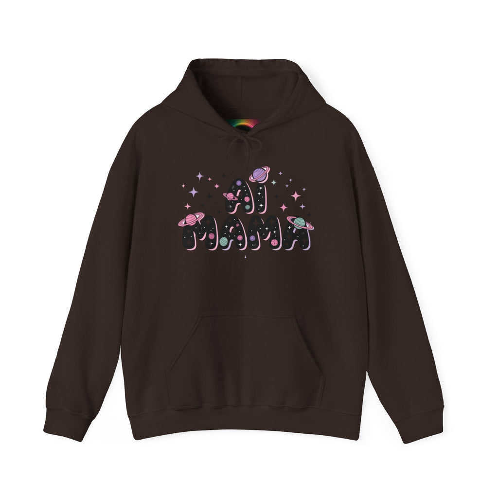 AI Mama Hoodie — Cute Space-Themed “Digital Daydreamer” Graphic Pullover