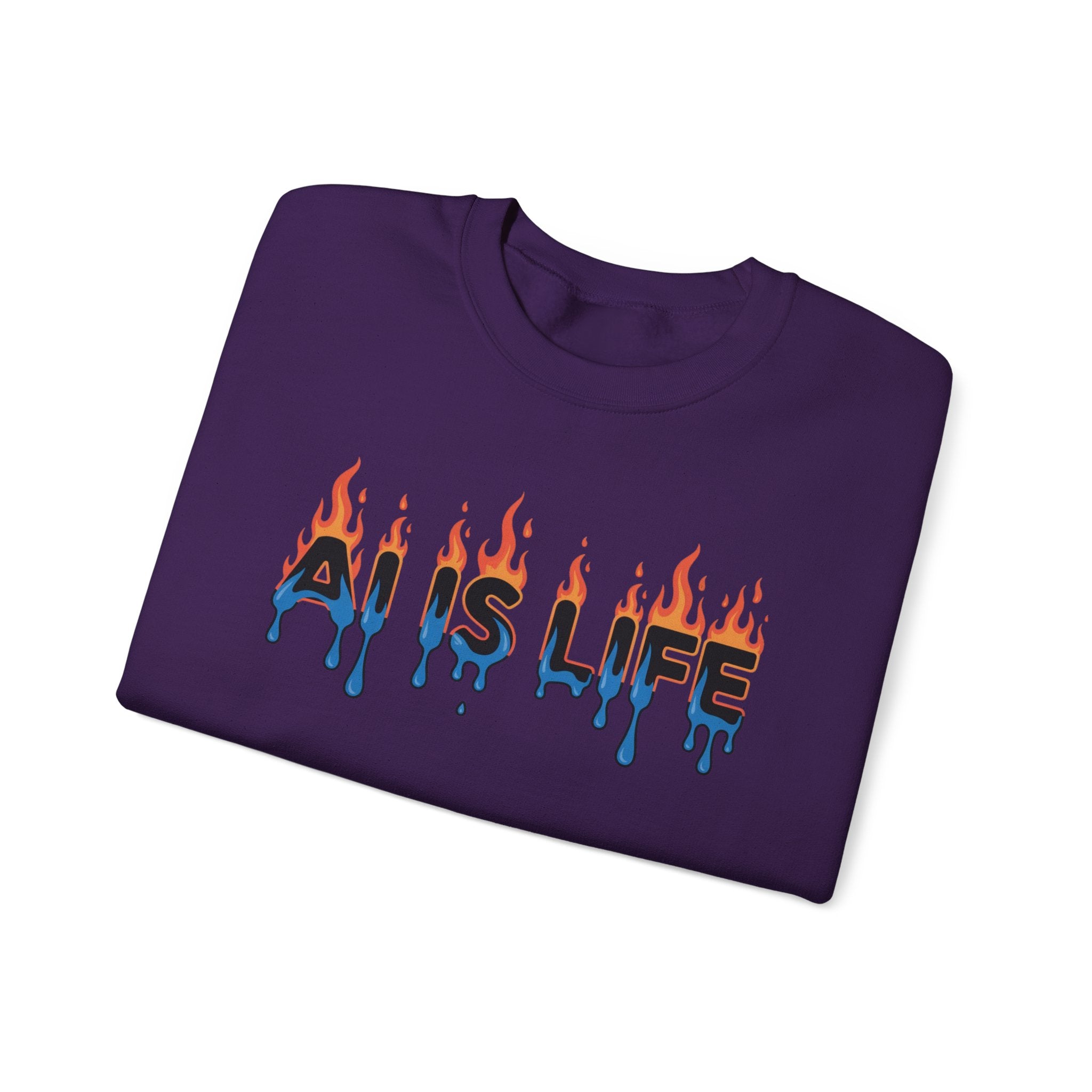 AI IS LIFE – “AI MELTDOWN” Unisex Heavy Blend™ Crewneck Sweatshirt