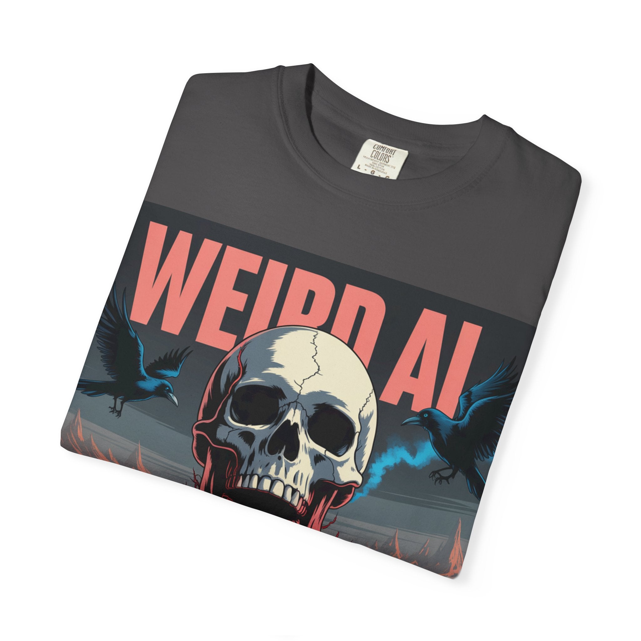 Weird AI  "Skeleton Volcano Edition”  Unisex Garment-Dyed T-shirt