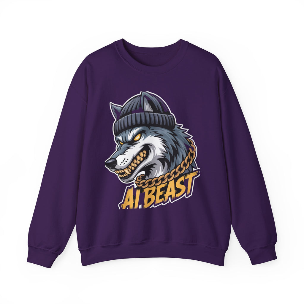 AI BEAST  "Wolf Byte Syndicate" Unisex Heavy Blend™ Crewneck Sweatshirt