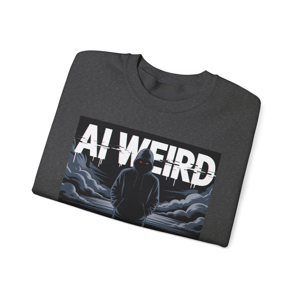 AI WEIRD – “DARK DATA ENTITY” Unisex Heavy Blend™ Crewneck Sweatshirt