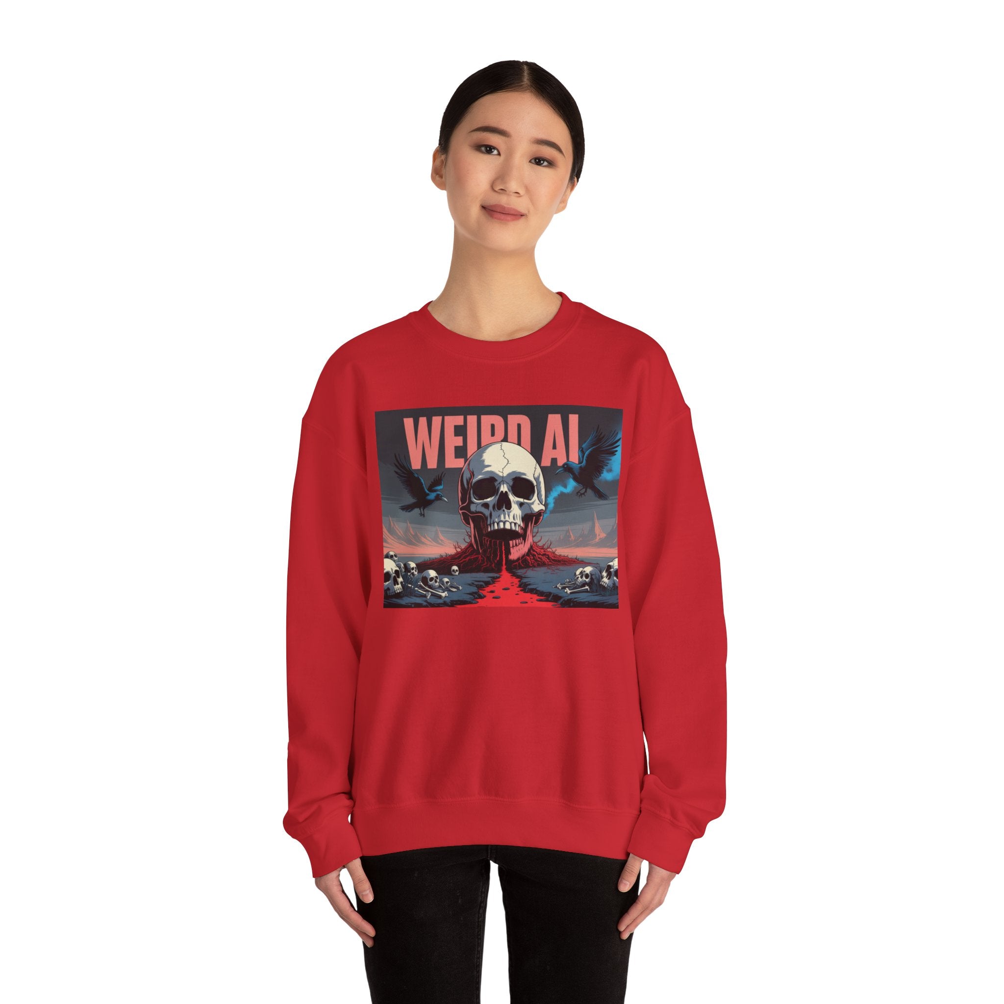 Weird AI  "Skeleton Volcano Edition” Unisex Heavy Blend™ Crewneck Sweatshirt