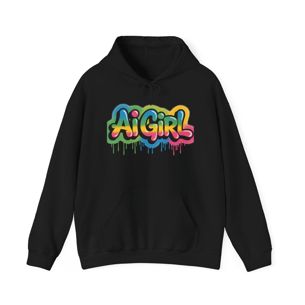 Ai Girl  "Graffiti Glow"  Unisex Heavy Blend™ Hooded Sweatshirt