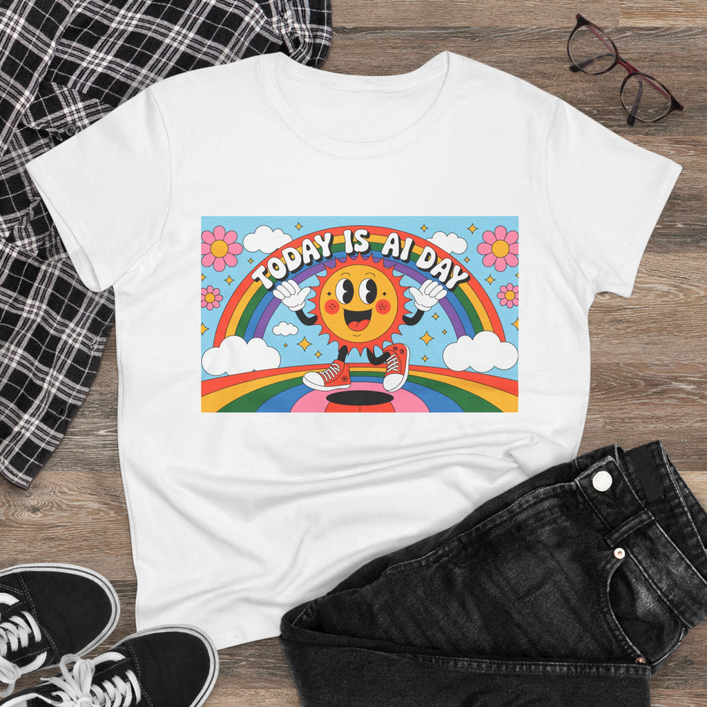 Today Is AI Day  "Sunshine Circuit" Women's Midweight Cotton Tee