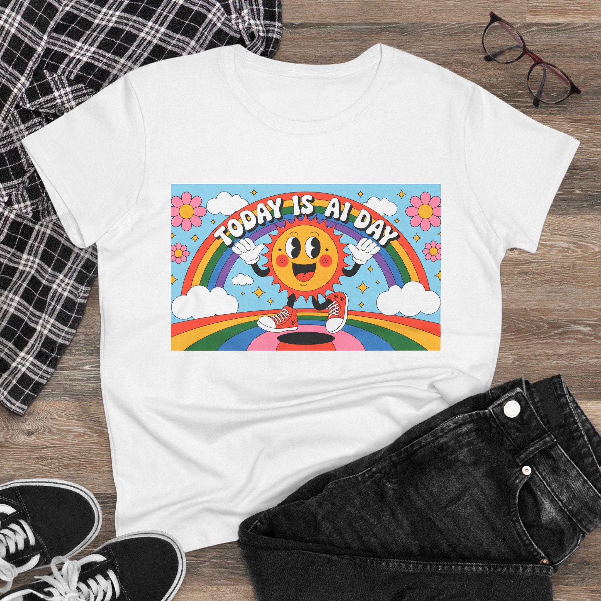 Today Is AI Day  "Sunshine Circuit" Women's Midweight Cotton Tee