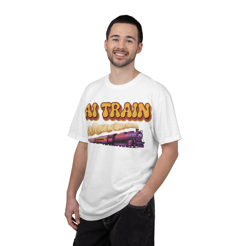 AI TRAIN  "Quantum Rail System" Unisex Garment-Dyed T-shirt