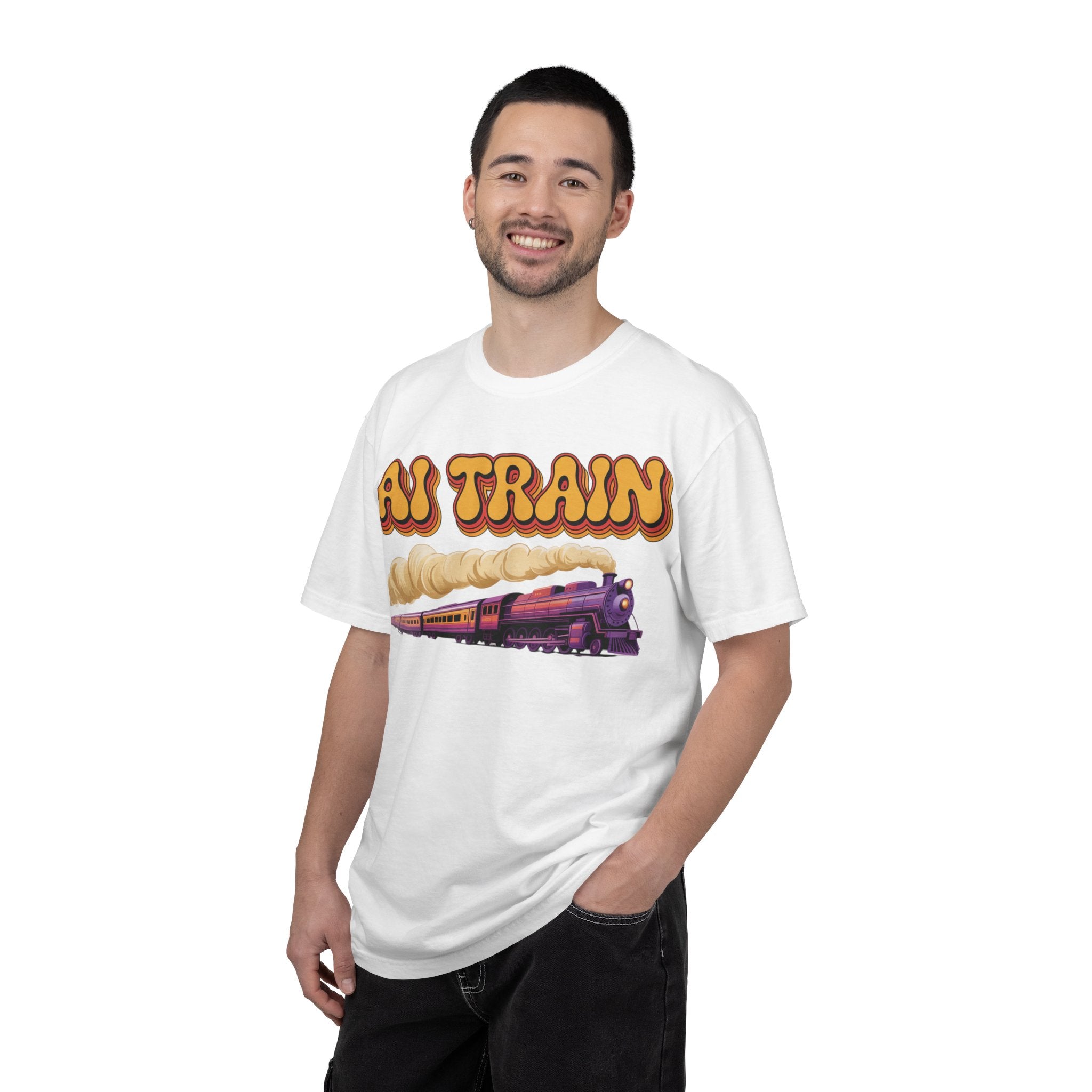 AI TRAIN  "Quantum Rail System" Unisex Garment-Dyed T-shirt