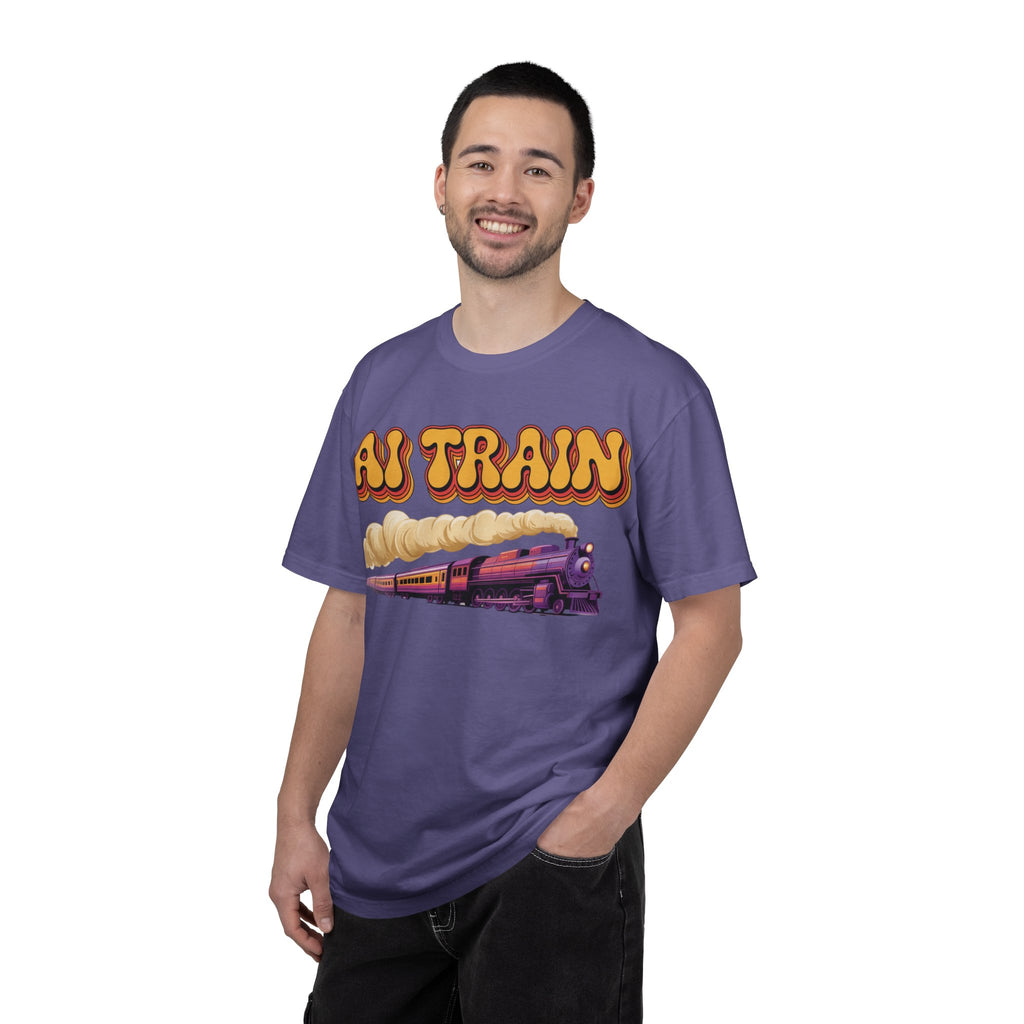 AI TRAIN  "Quantum Rail System" Unisex Garment-Dyed T-shirt