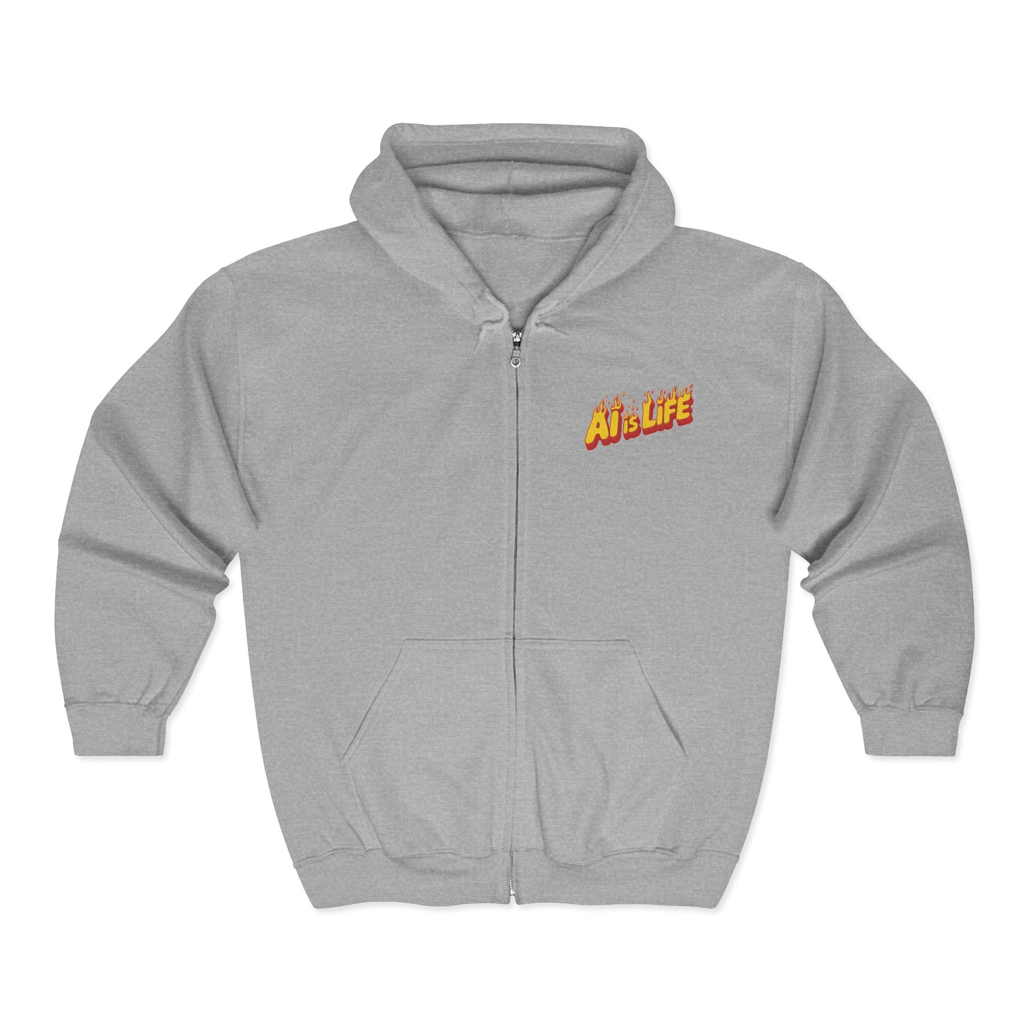 AI is LIFE “FLAME CODE” Unisex Heavy Blend™ Full Zip Hooded Sweatshirt