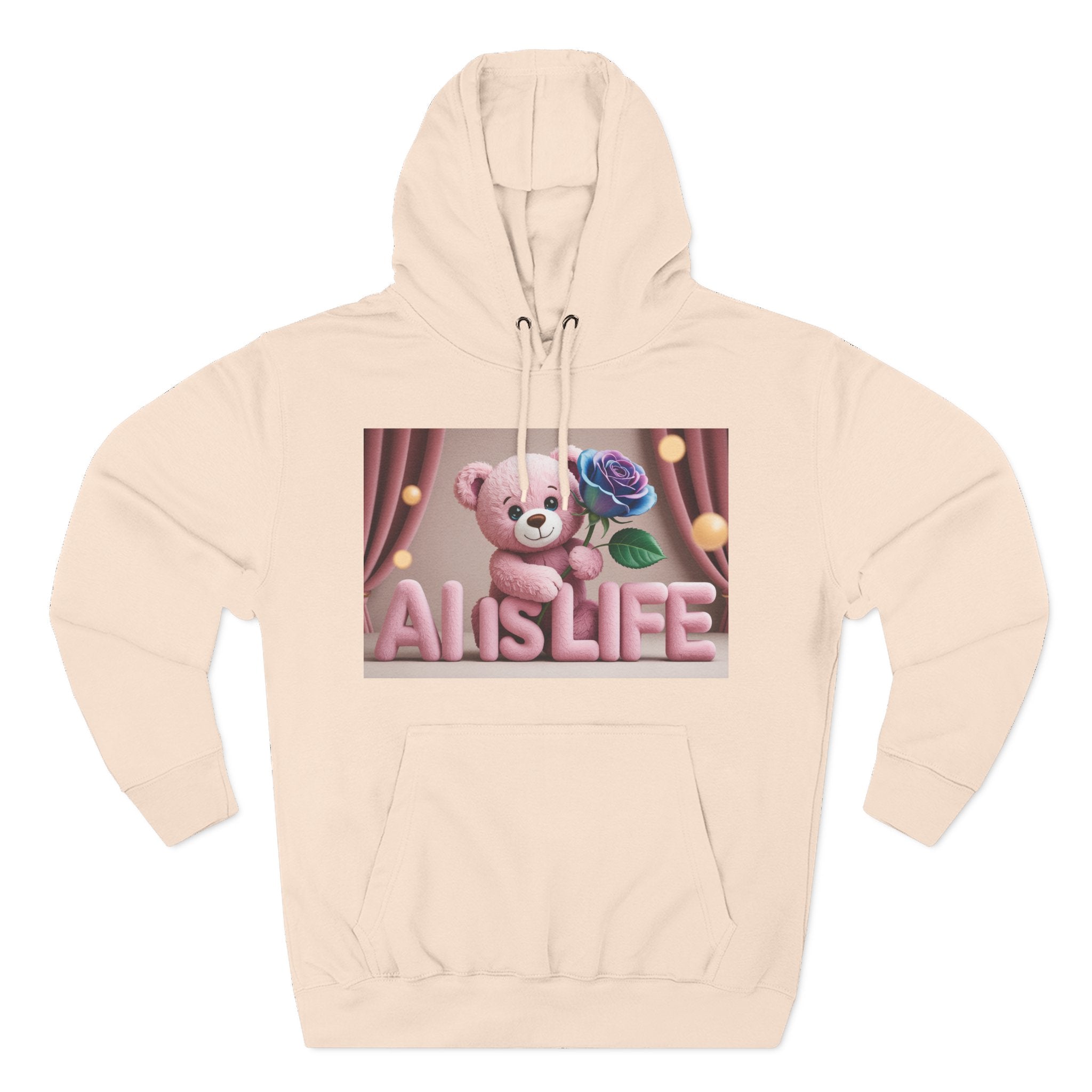 AI IS LIFE  "CUTE CIRCUIT" Three-Panel Fleece Hoodie